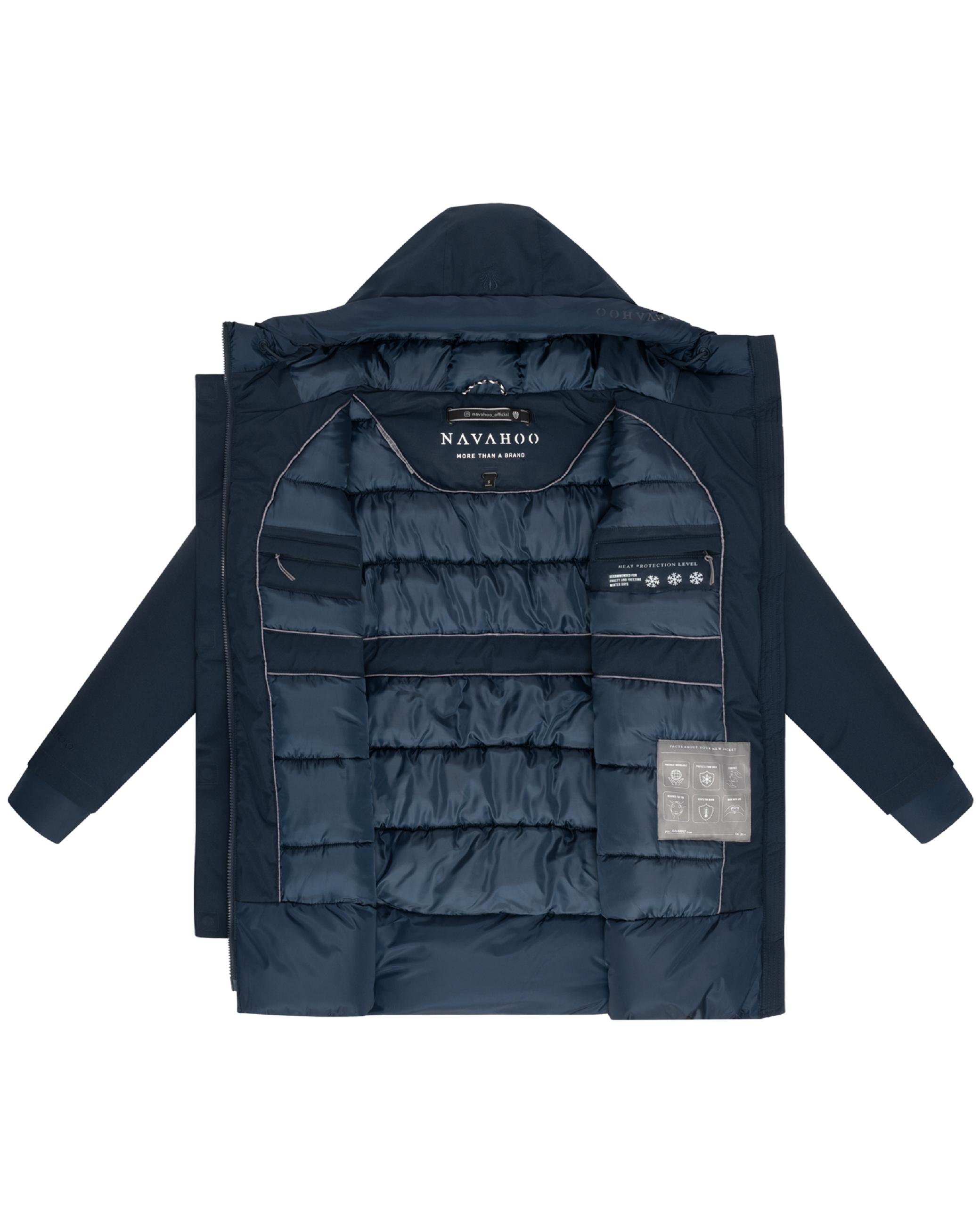 Warmer Steppmantel mit Magnet-Verschluss "Winterprinzessin 14" Navy