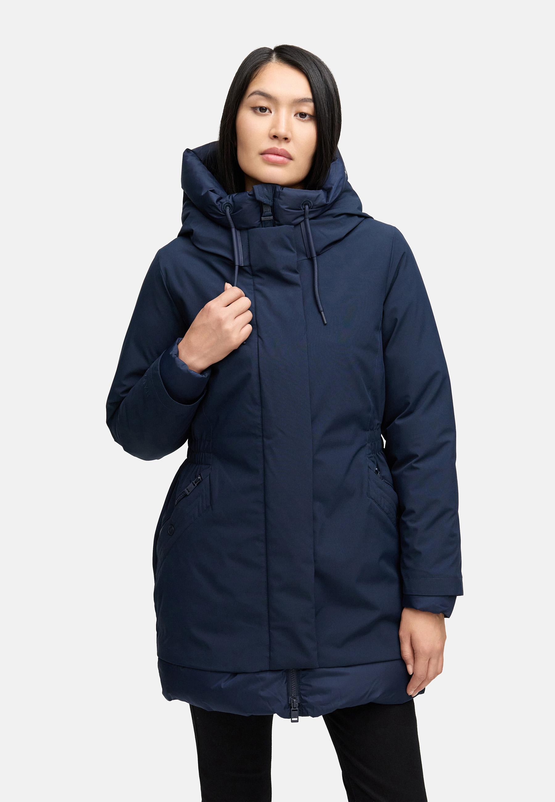 Warmer Steppmantel mit Magnet-Verschluss "Winterprinzessin 14" Navy