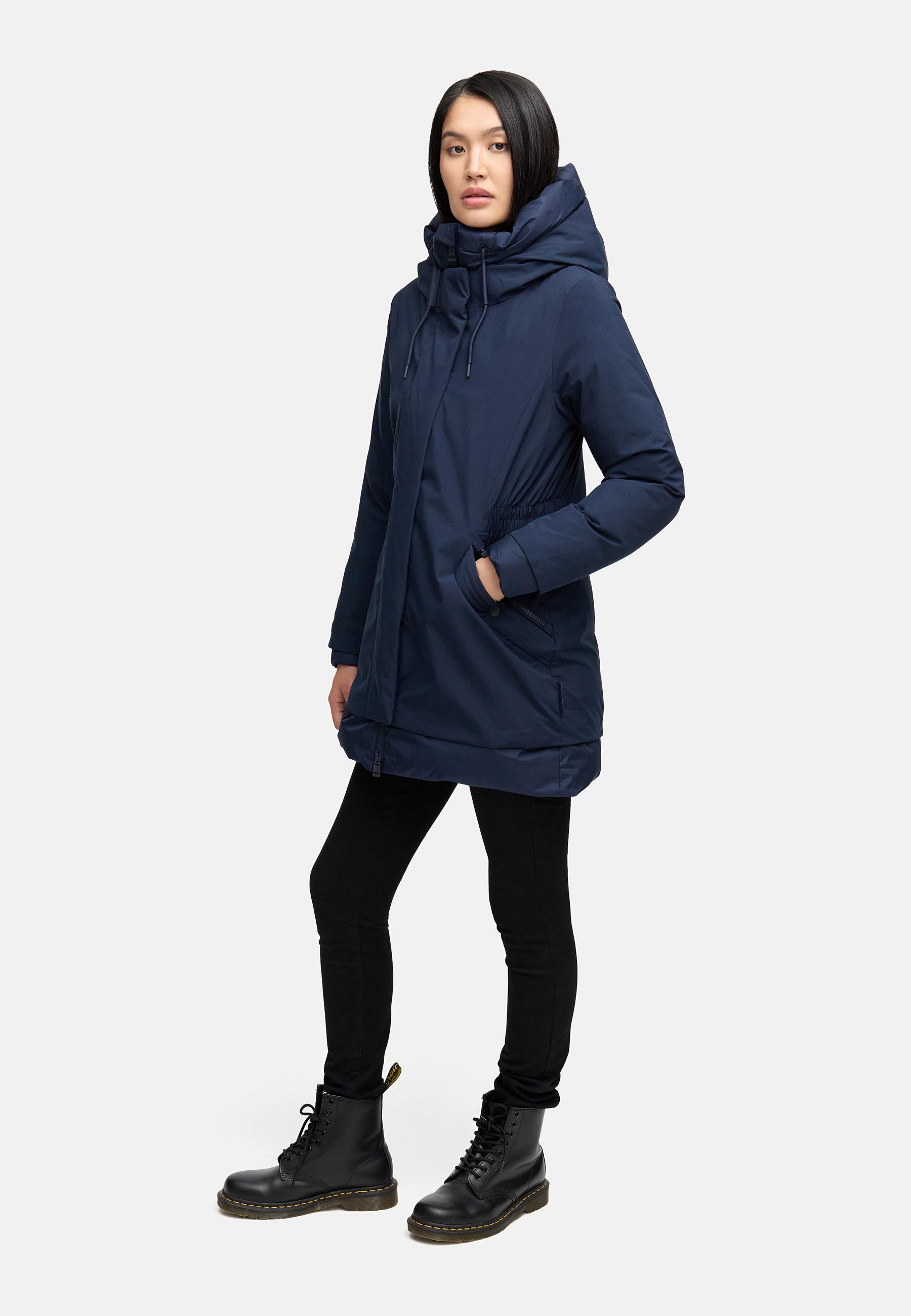 Warmer Steppmantel mit Magnet-Verschluss "Winterprinzessin 14" Navy