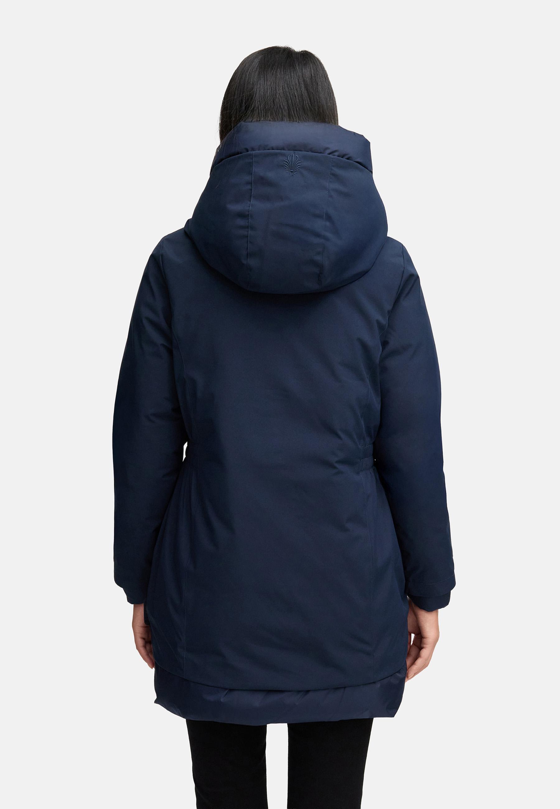 Warmer Steppmantel mit Magnet-Verschluss "Winterprinzessin 14" Navy