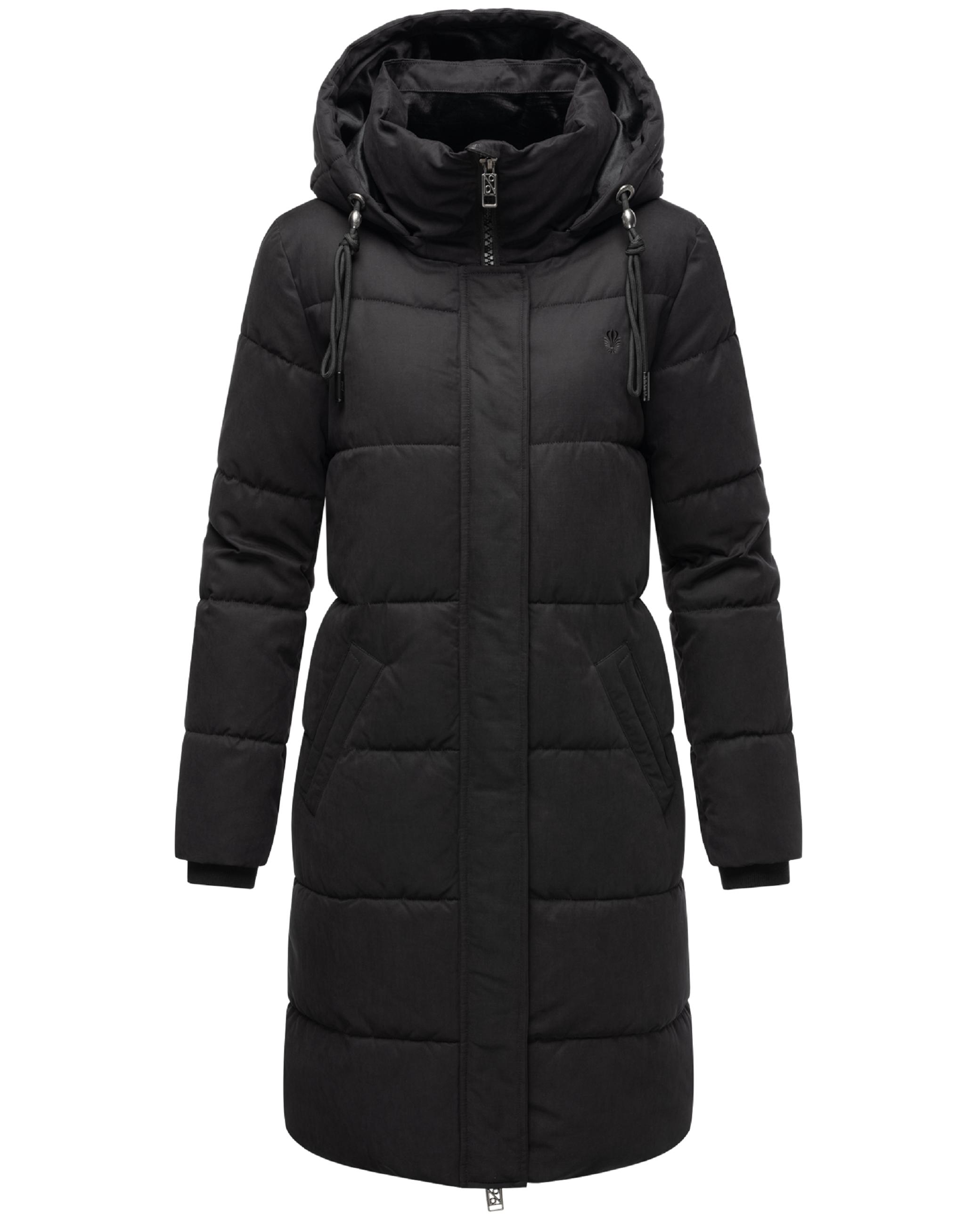 Steppmantel mit abnehmbarer Kapuze "Wintertanz 14" Black