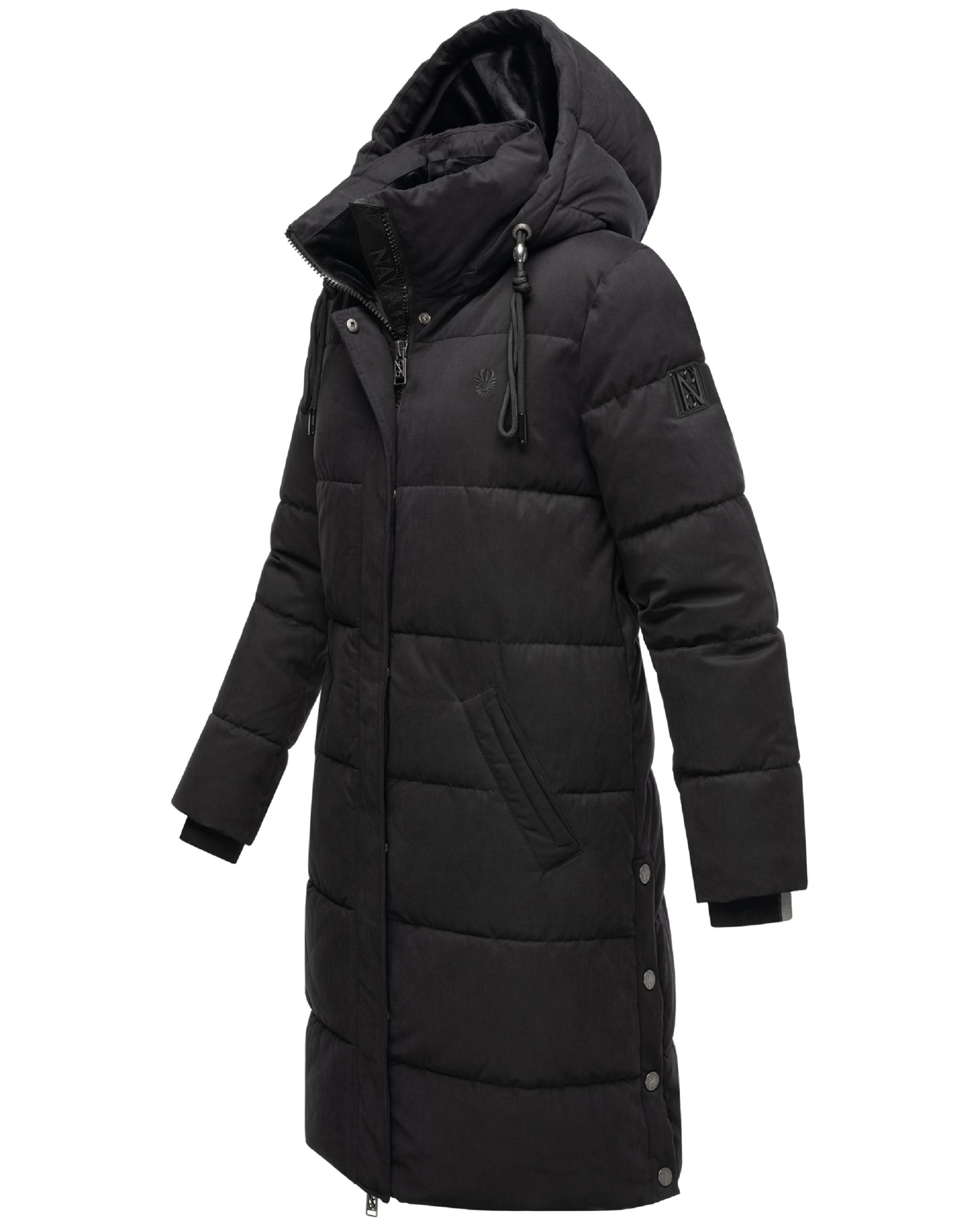 Steppmantel mit abnehmbarer Kapuze "Wintertanz 14" Black