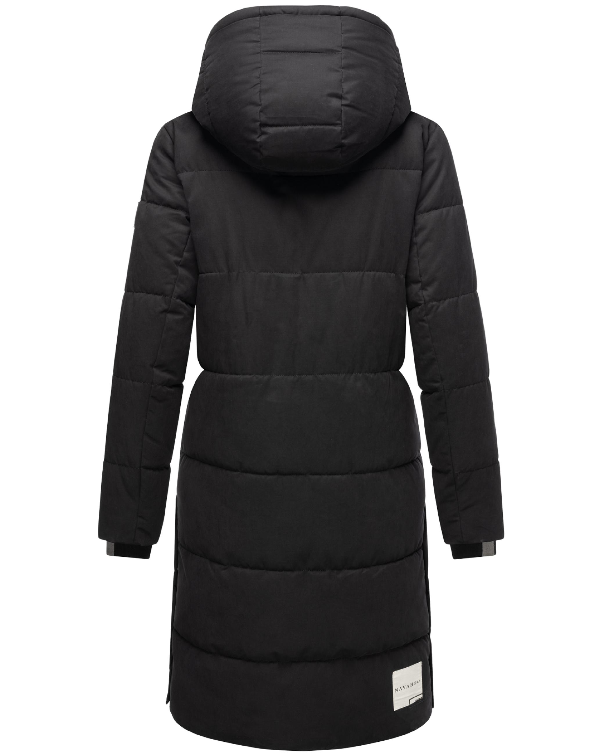 Steppmantel mit abnehmbarer Kapuze "Wintertanz 14" Black