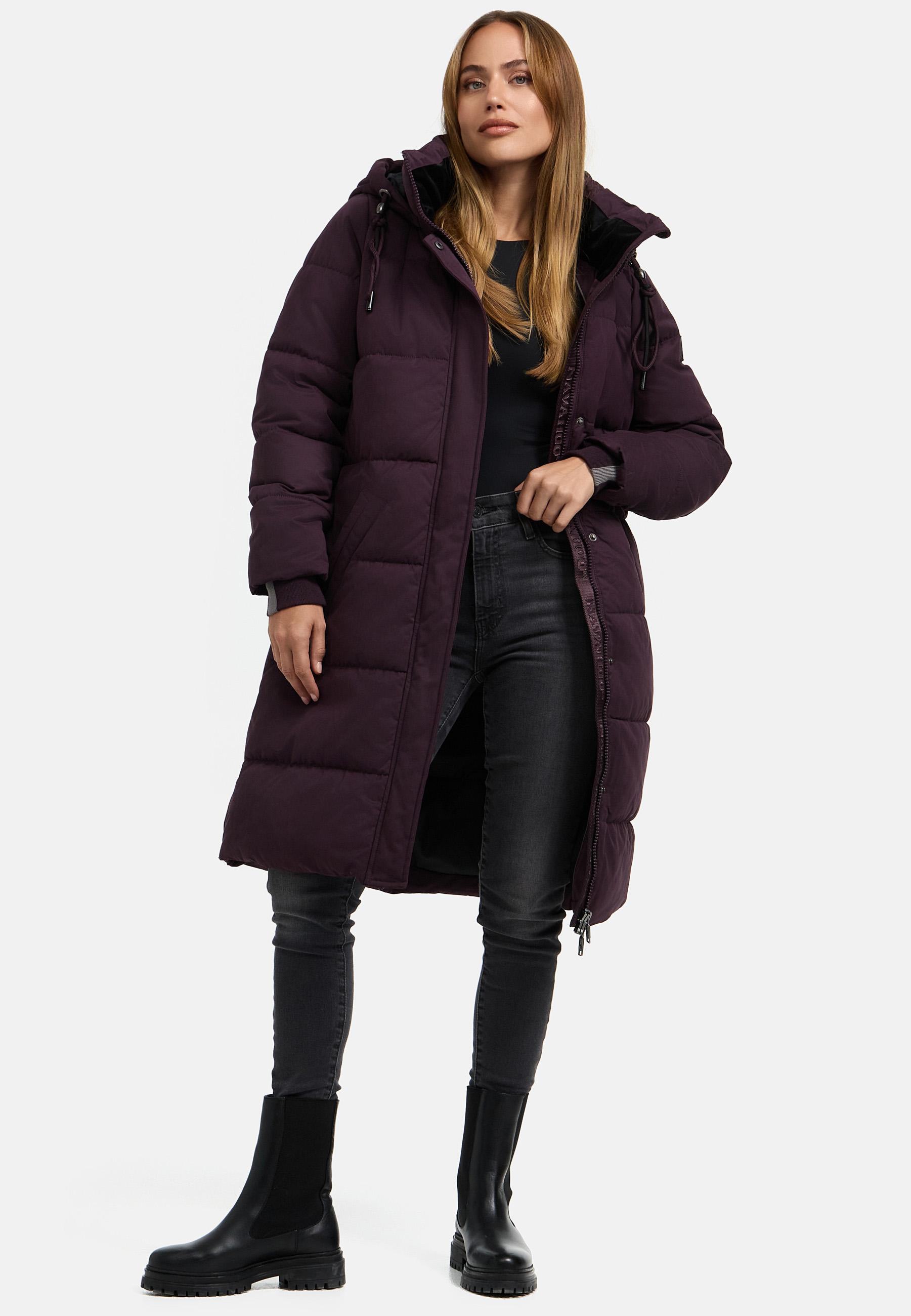 Steppmantel mit abnehmbarer Kapuze "Wintertanz 14" Dusty Plum