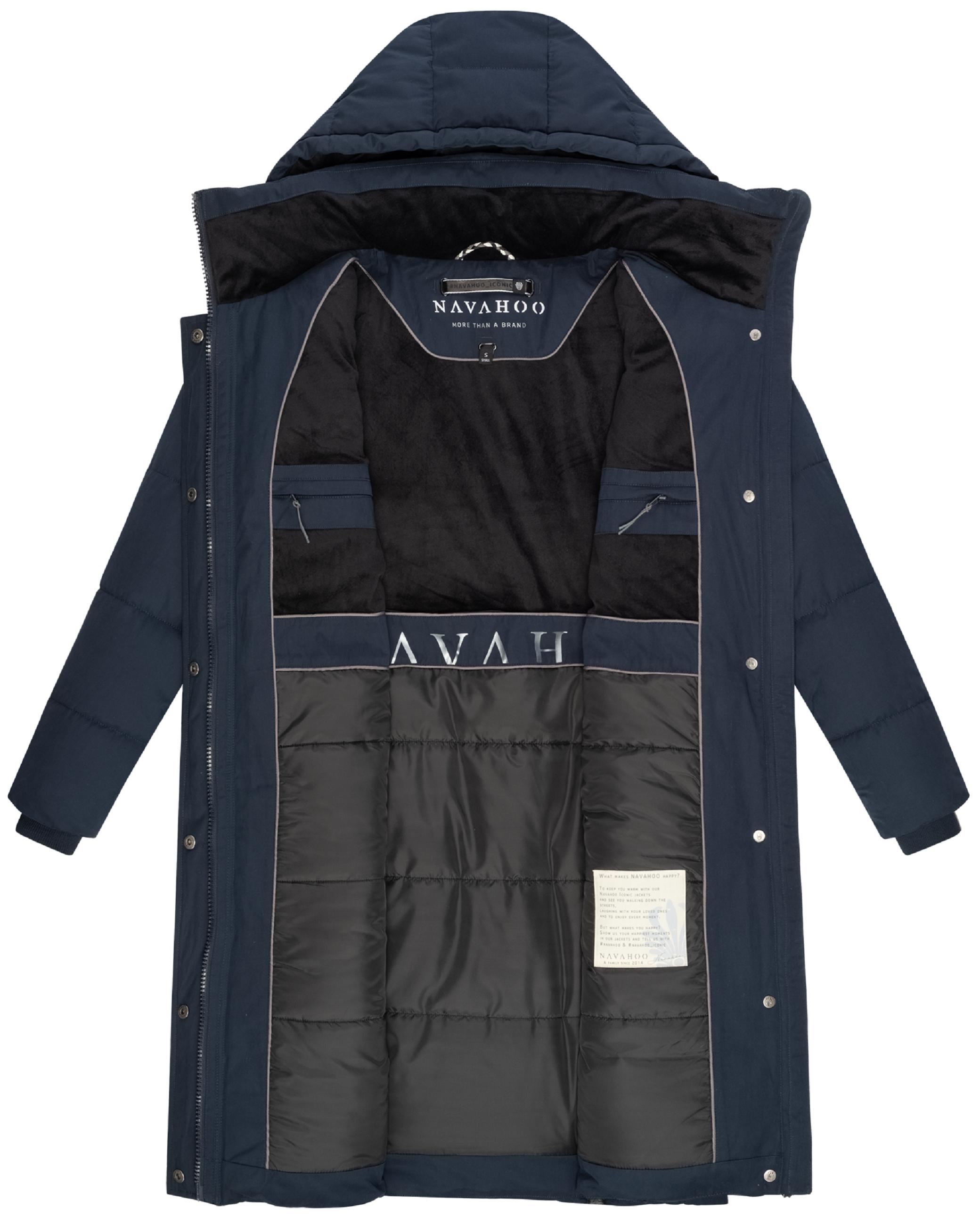 Steppmantel mit abnehmbarer Kapuze "Wintertanz 14" Navy