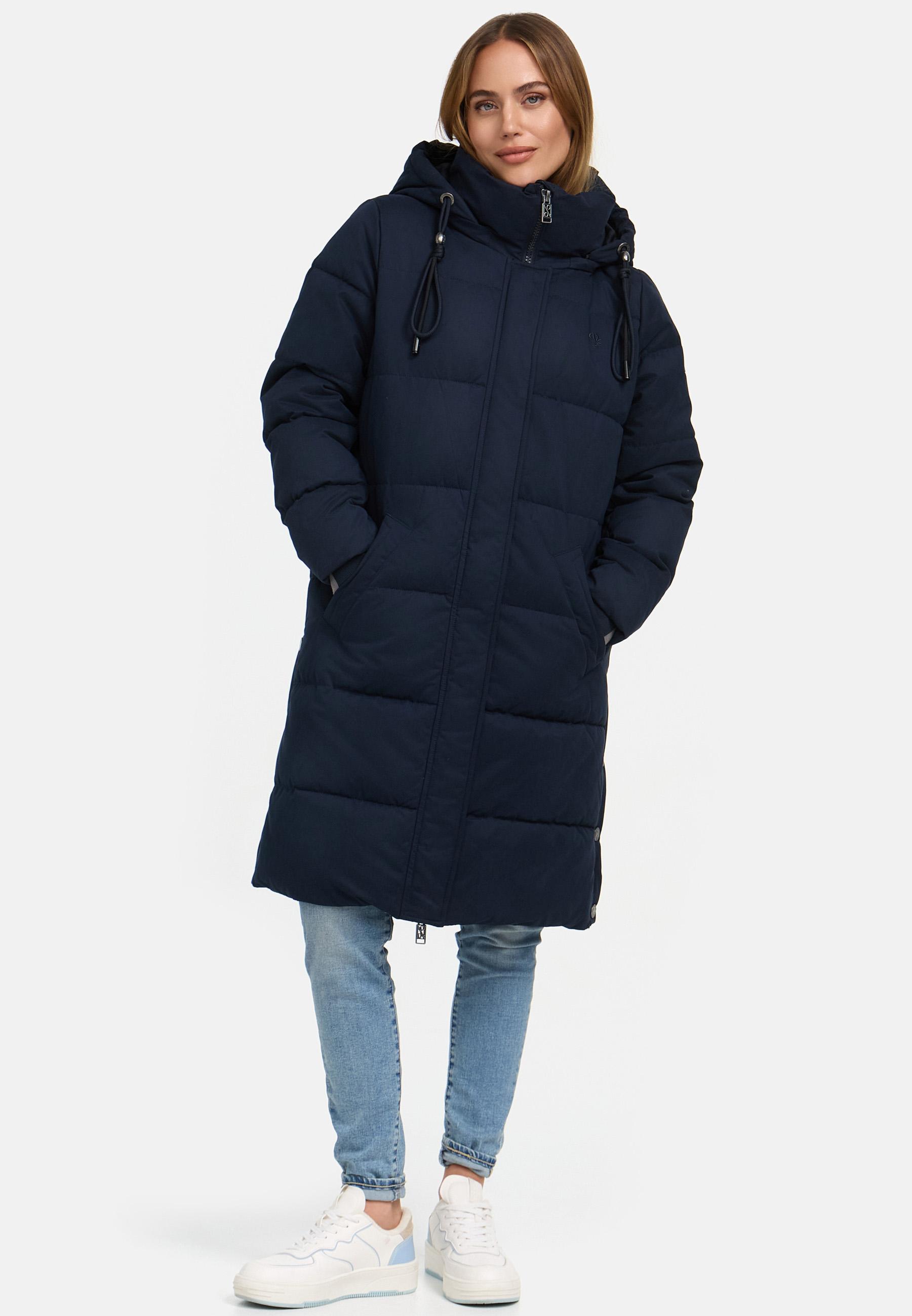 Steppmantel mit abnehmbarer Kapuze "Wintertanz 14" Navy