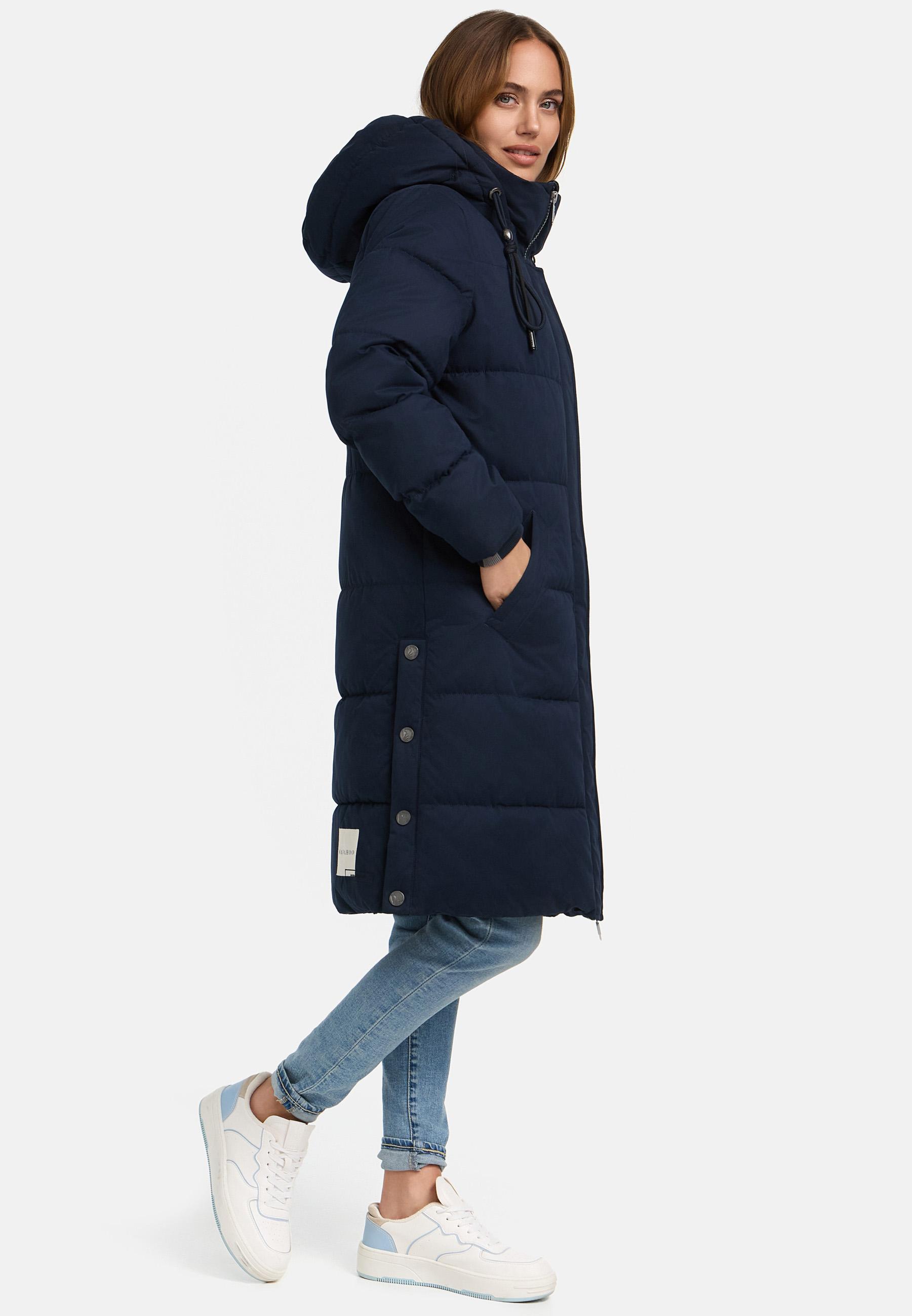 Steppmantel mit abnehmbarer Kapuze "Wintertanz 14" Navy