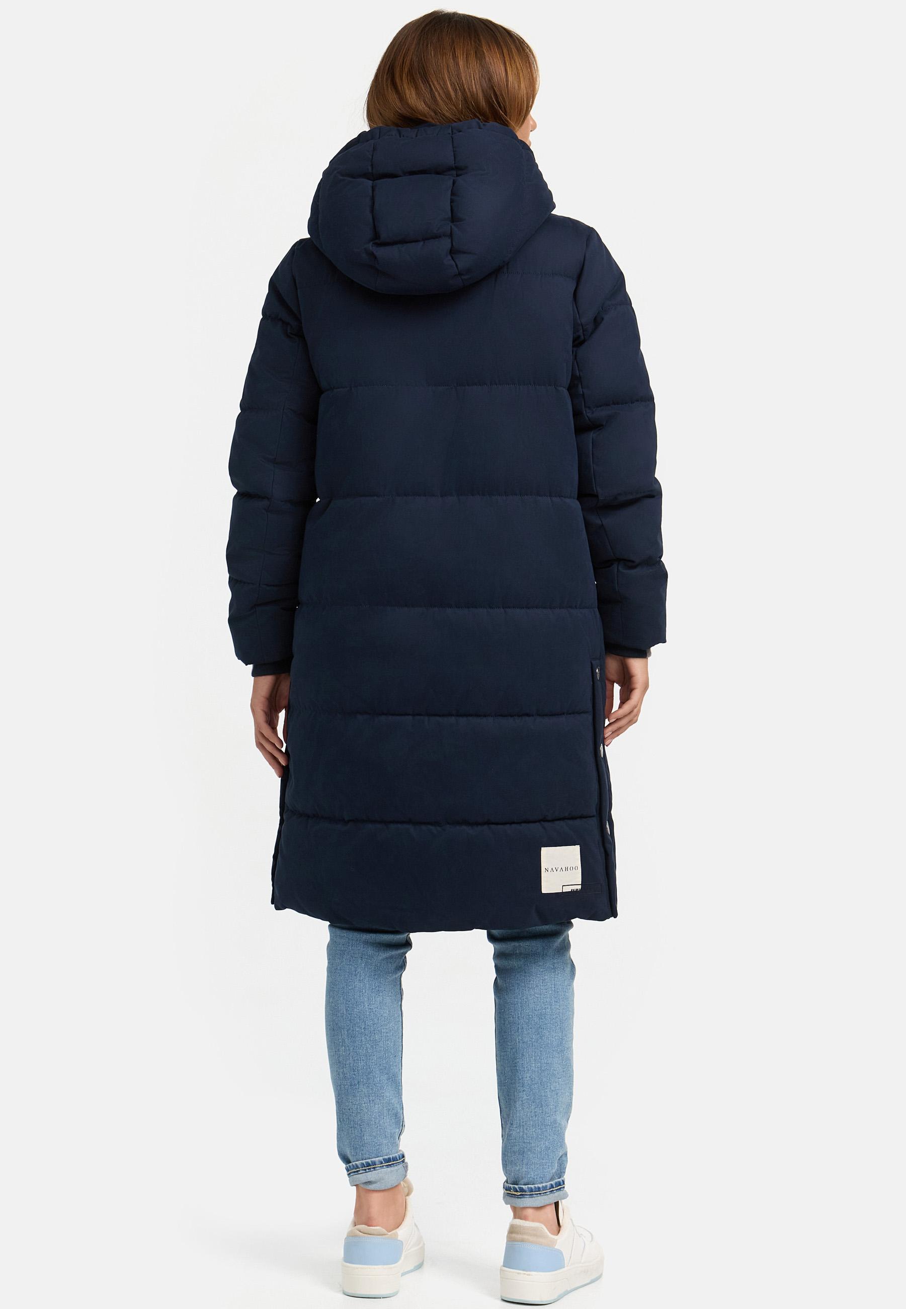 Steppmantel mit abnehmbarer Kapuze "Wintertanz 14" Navy