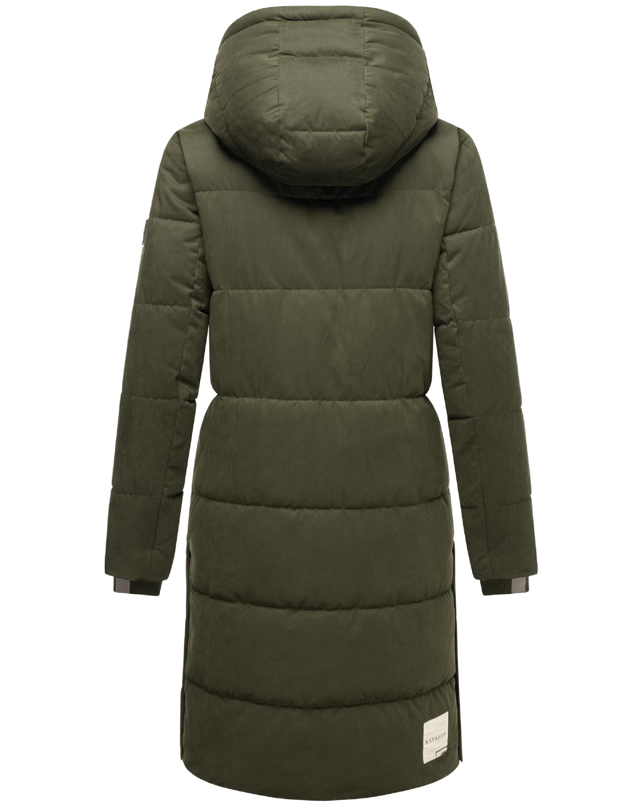 Steppmantel mit abnehmbarer Kapuze "Wintertanz 14" Olive