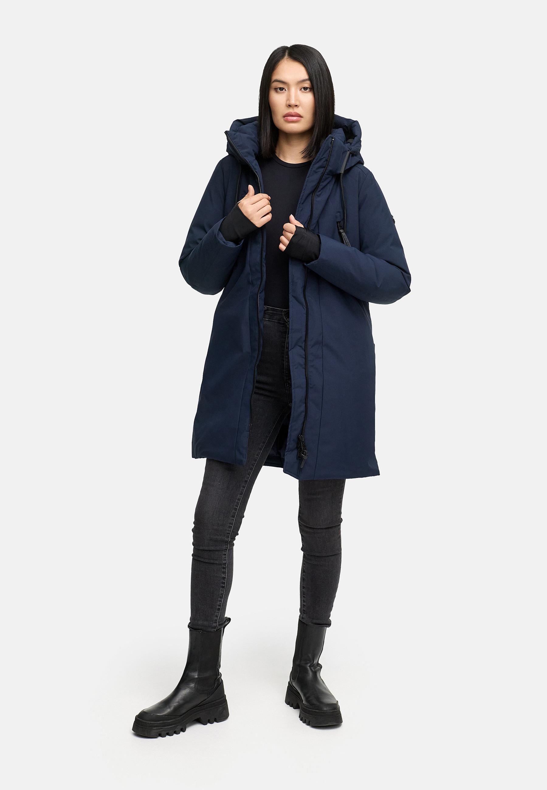 Warmer Mantel "Winterzart 14" Navy