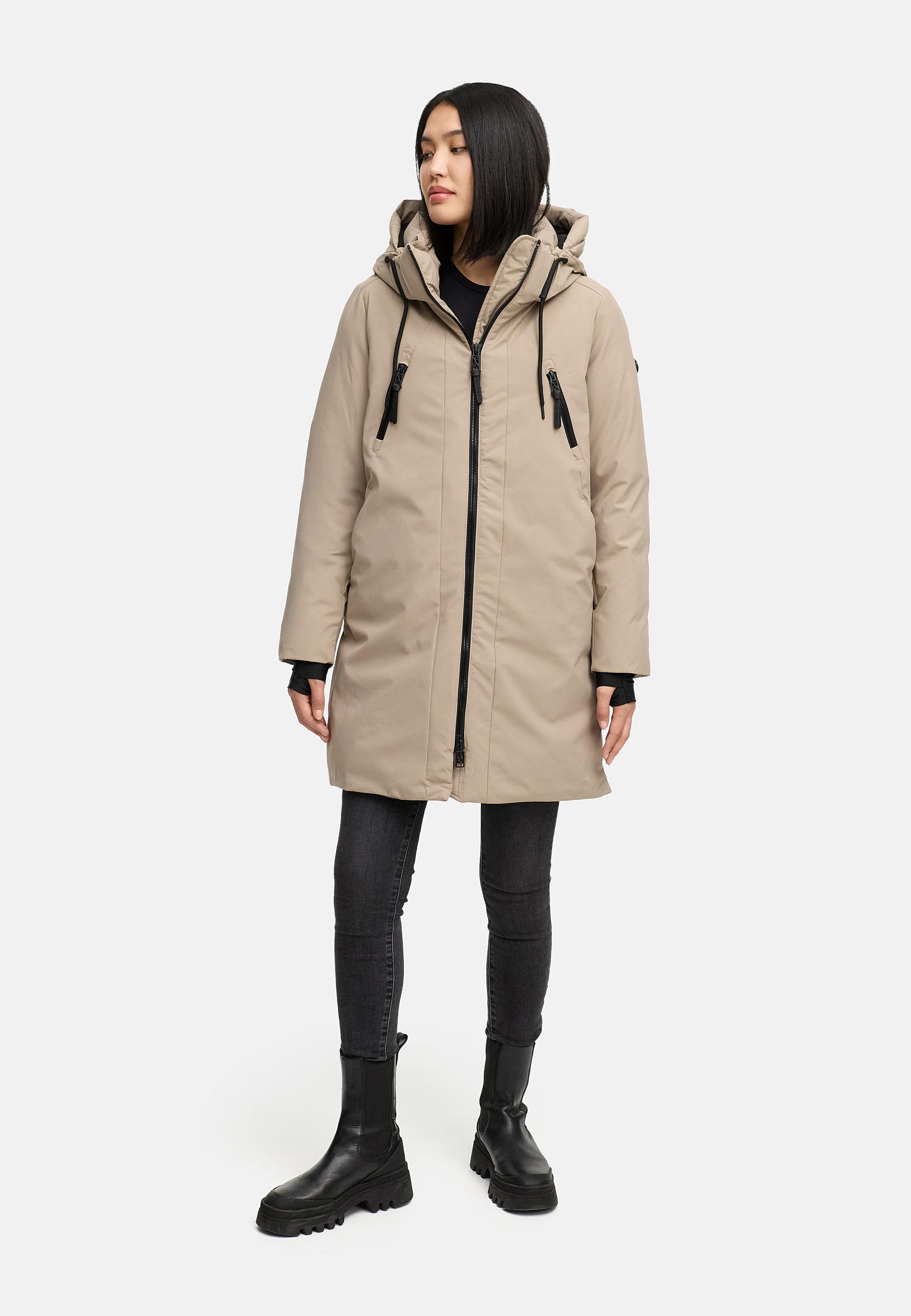 Warmer Mantel "Winterzart 14" Taupe Grey