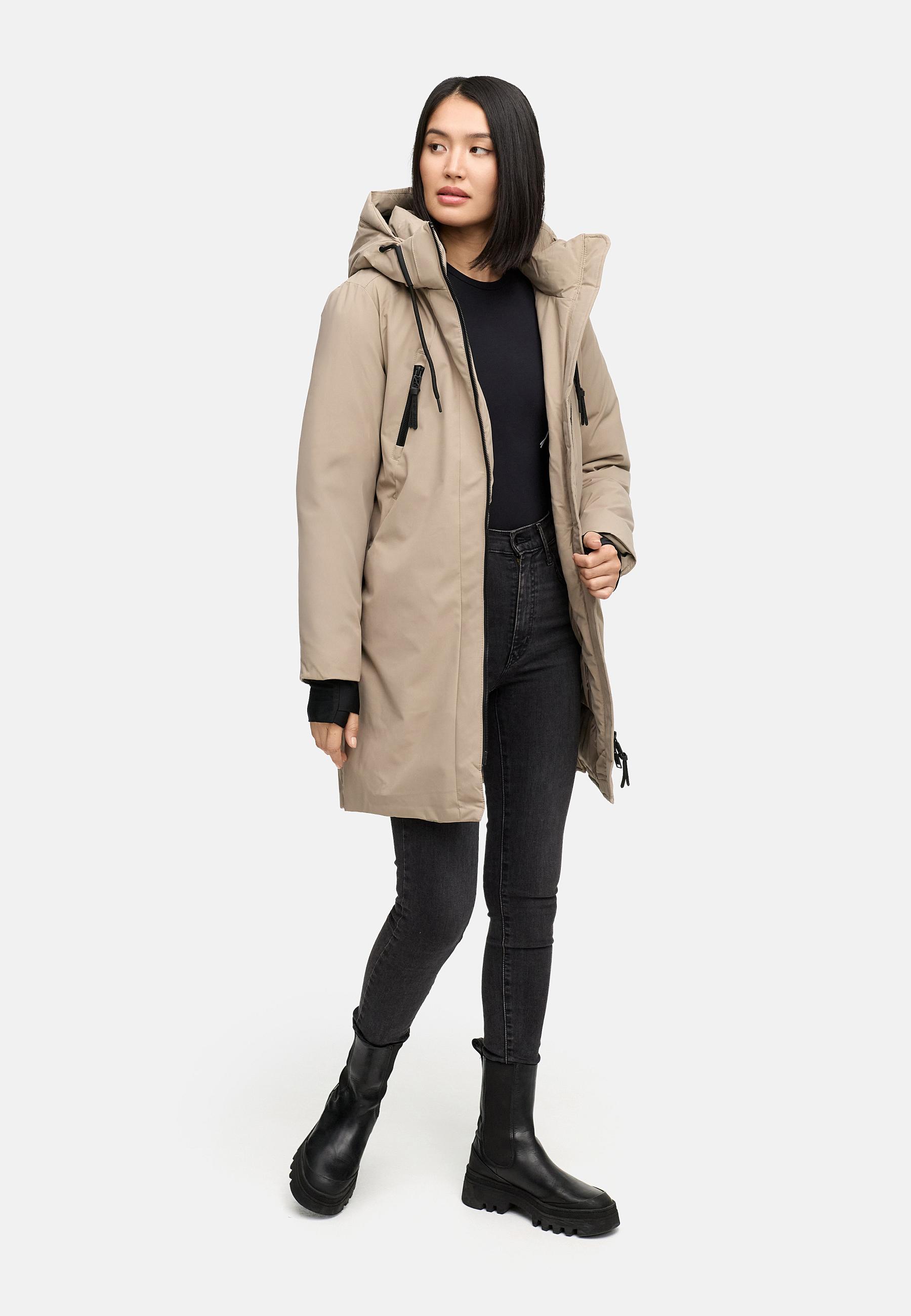 Warmer Mantel "Winterzart 14" Taupe Grey