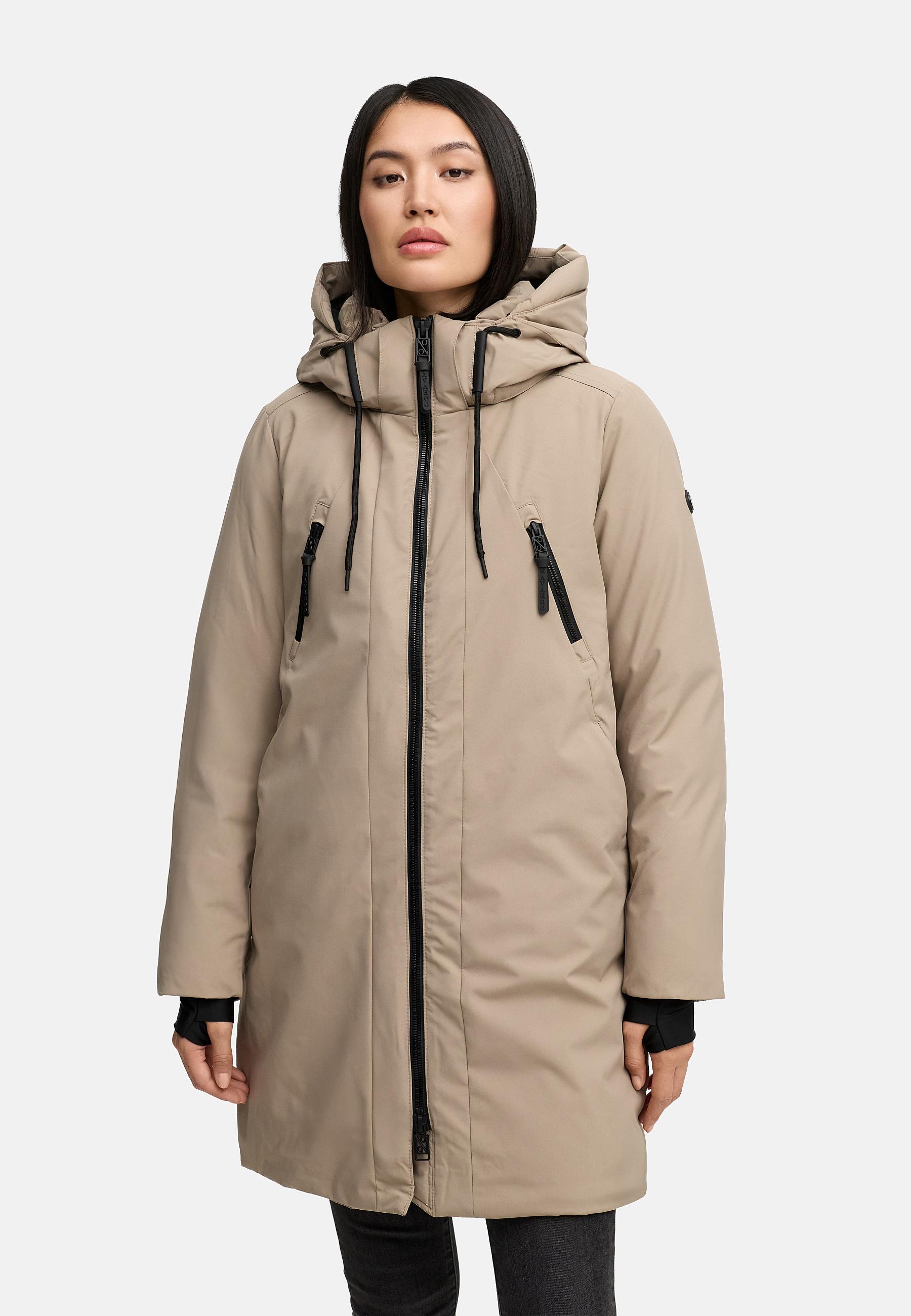 Warmer Mantel "Winterzart 14" Taupe Grey