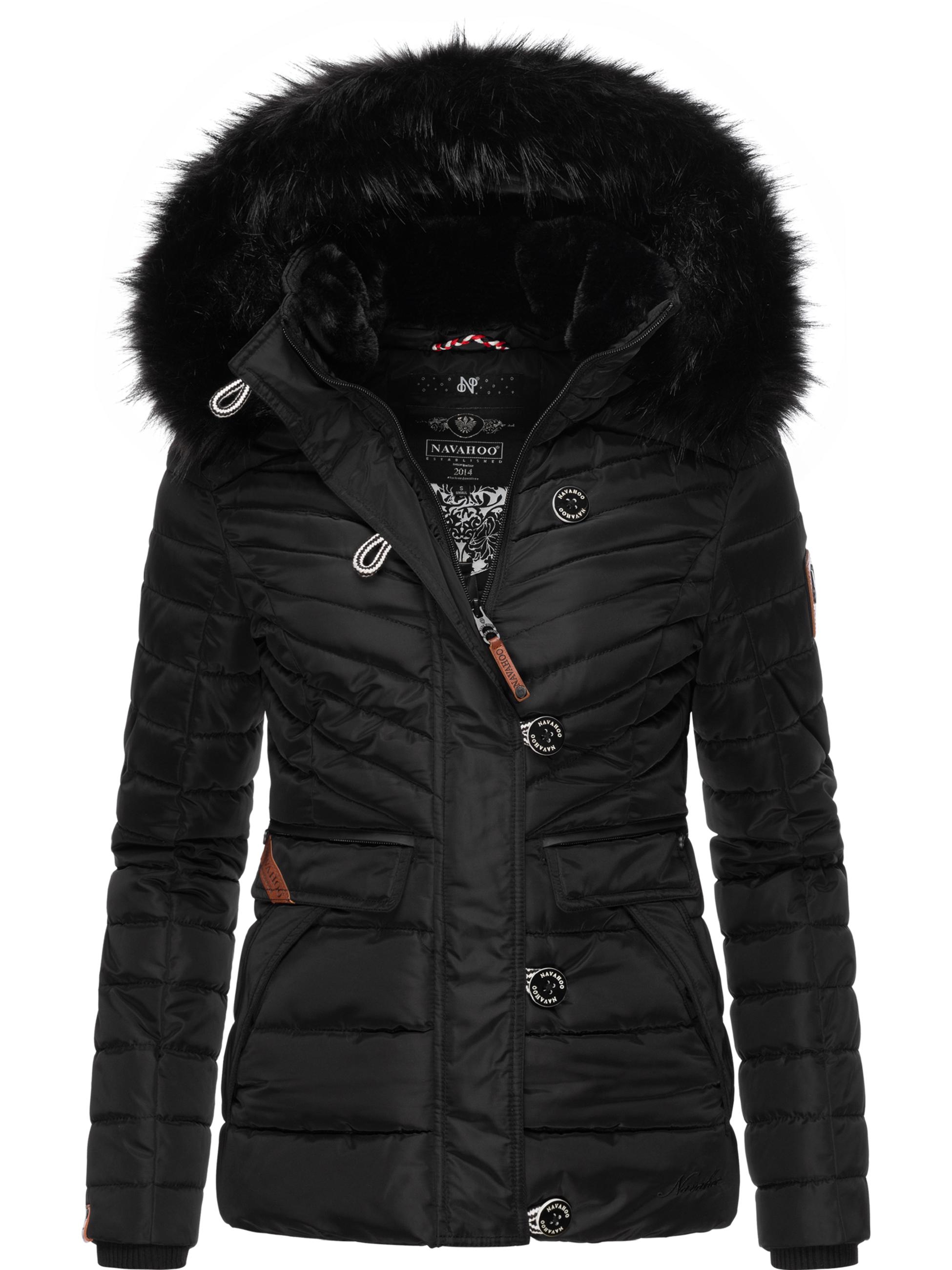 Winter Steppjacke mit abnehmbarer Kapuze "Wisteriaa" Black