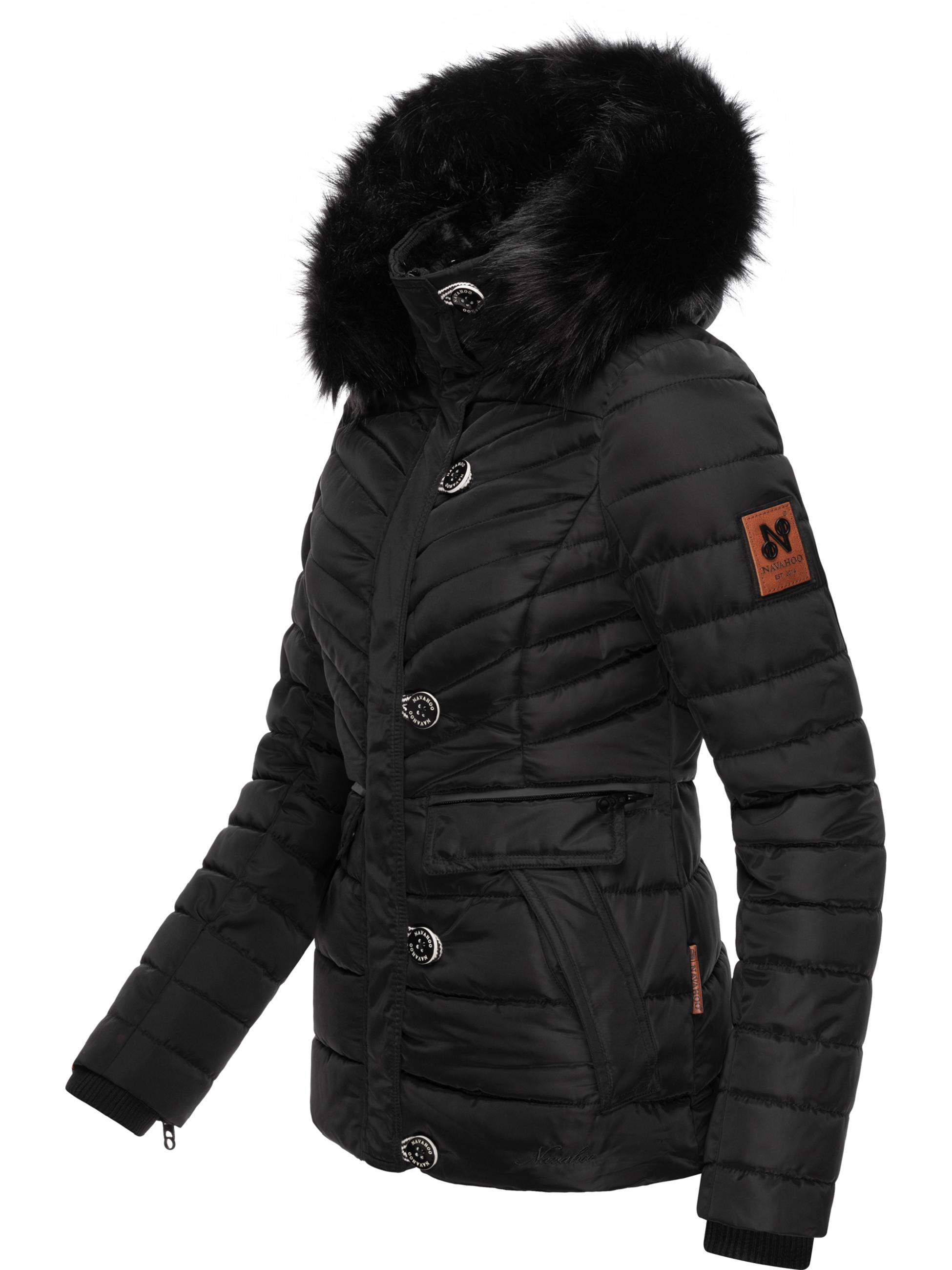 Winter Steppjacke mit abnehmbarer Kapuze "Wisteriaa" Black