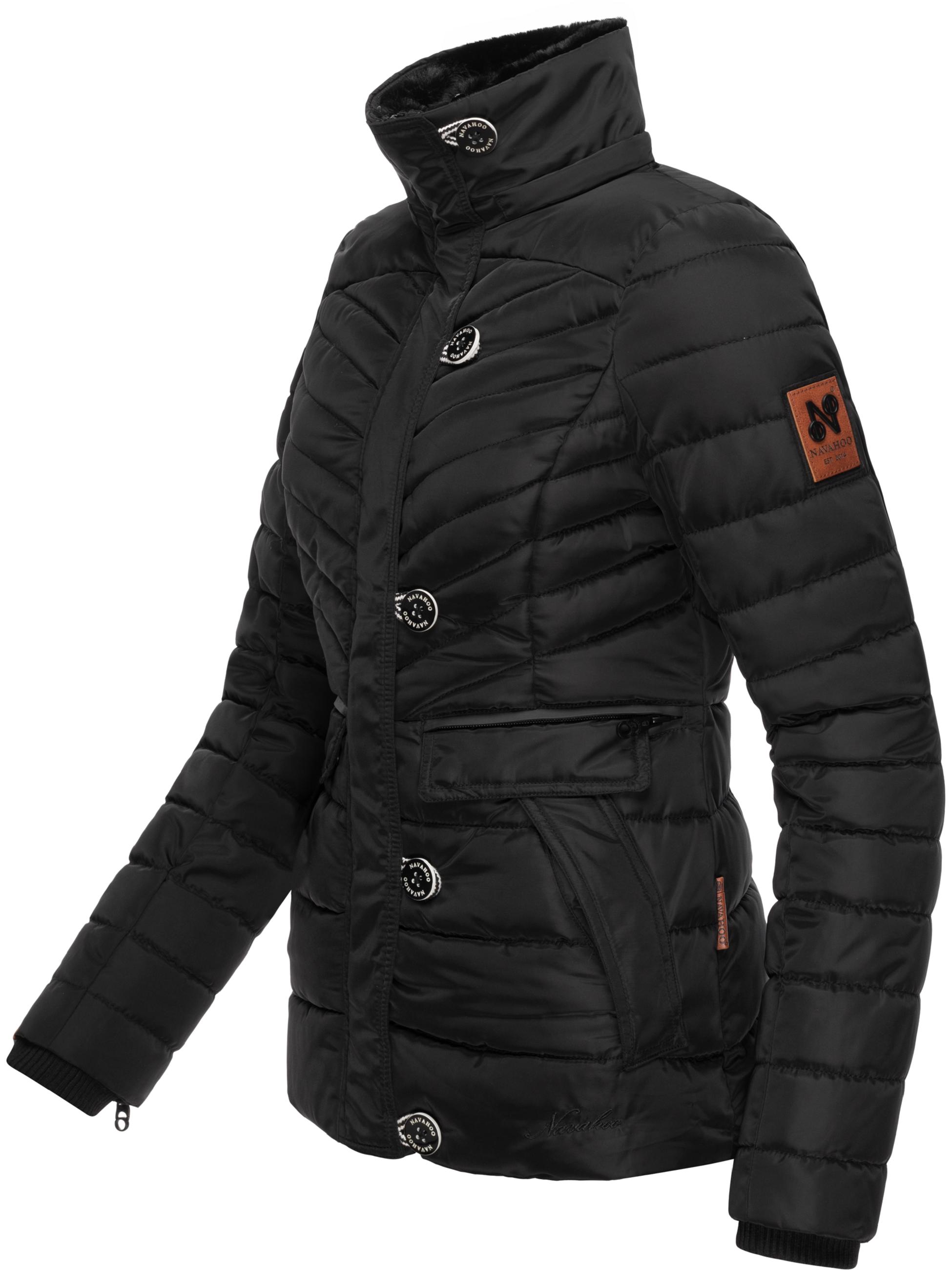 Winter Steppjacke mit abnehmbarer Kapuze "Wisteriaa" Black