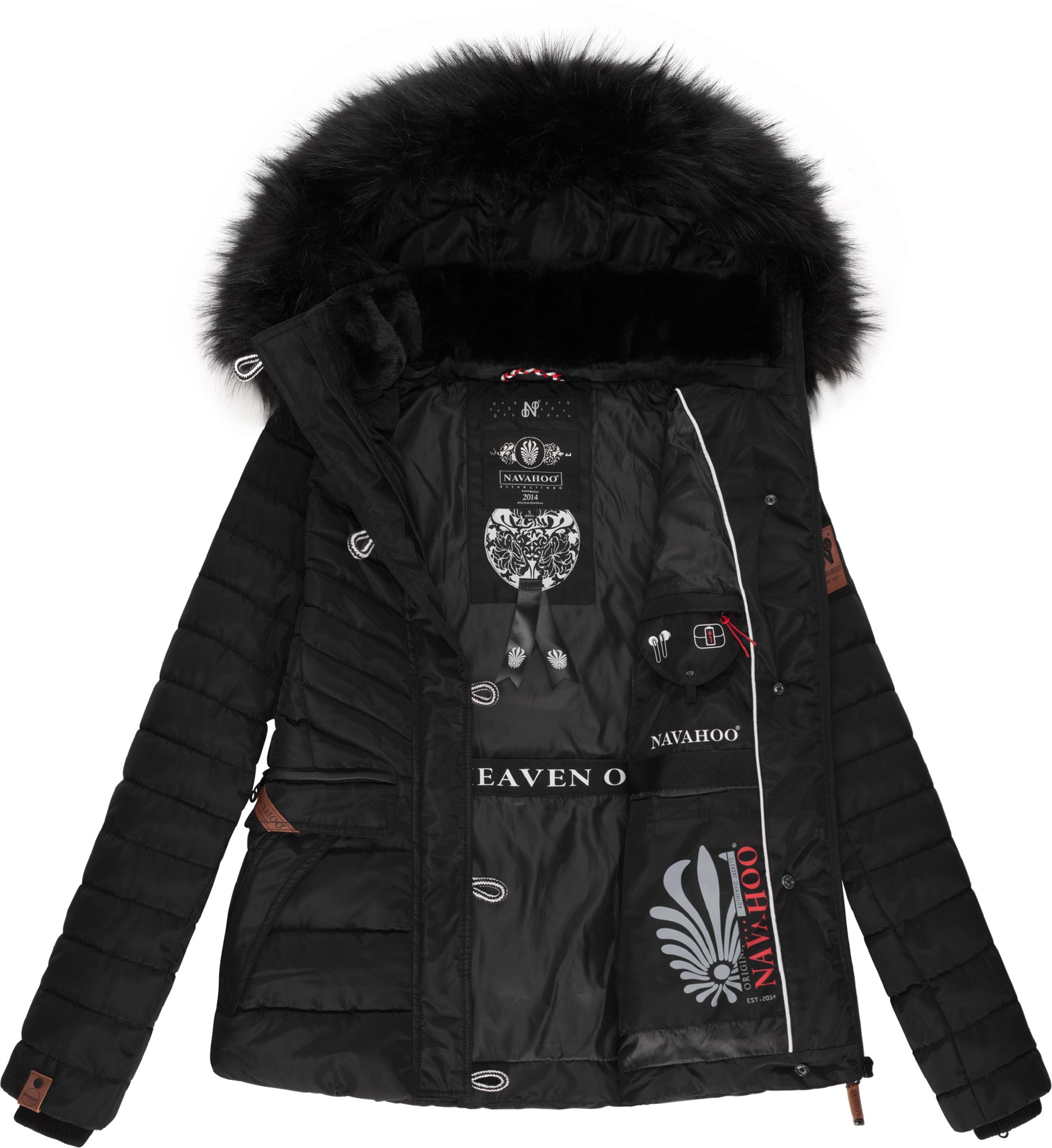 Winter Steppjacke mit abnehmbarer Kapuze "Wisteriaa" Black