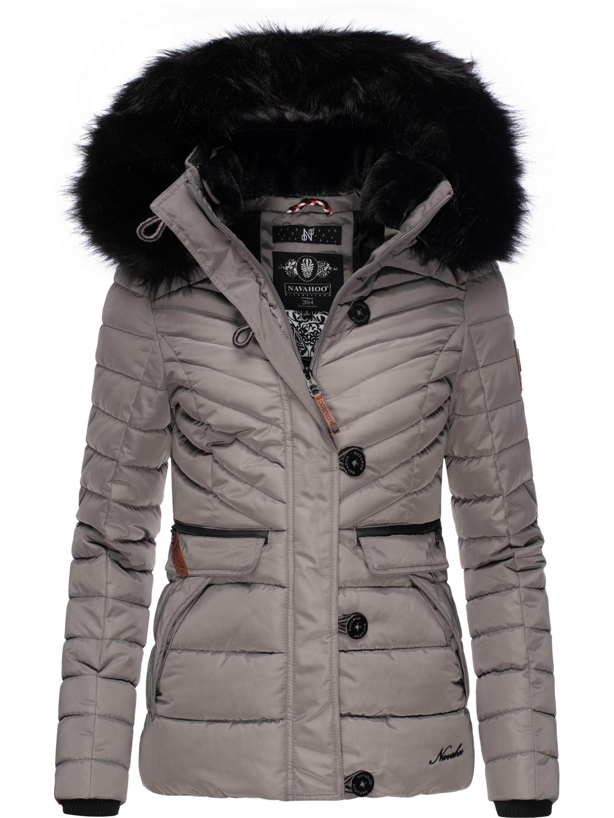 Winter Steppjacke mit abnehmbarer Kapuze "Wisteriaa" Grey