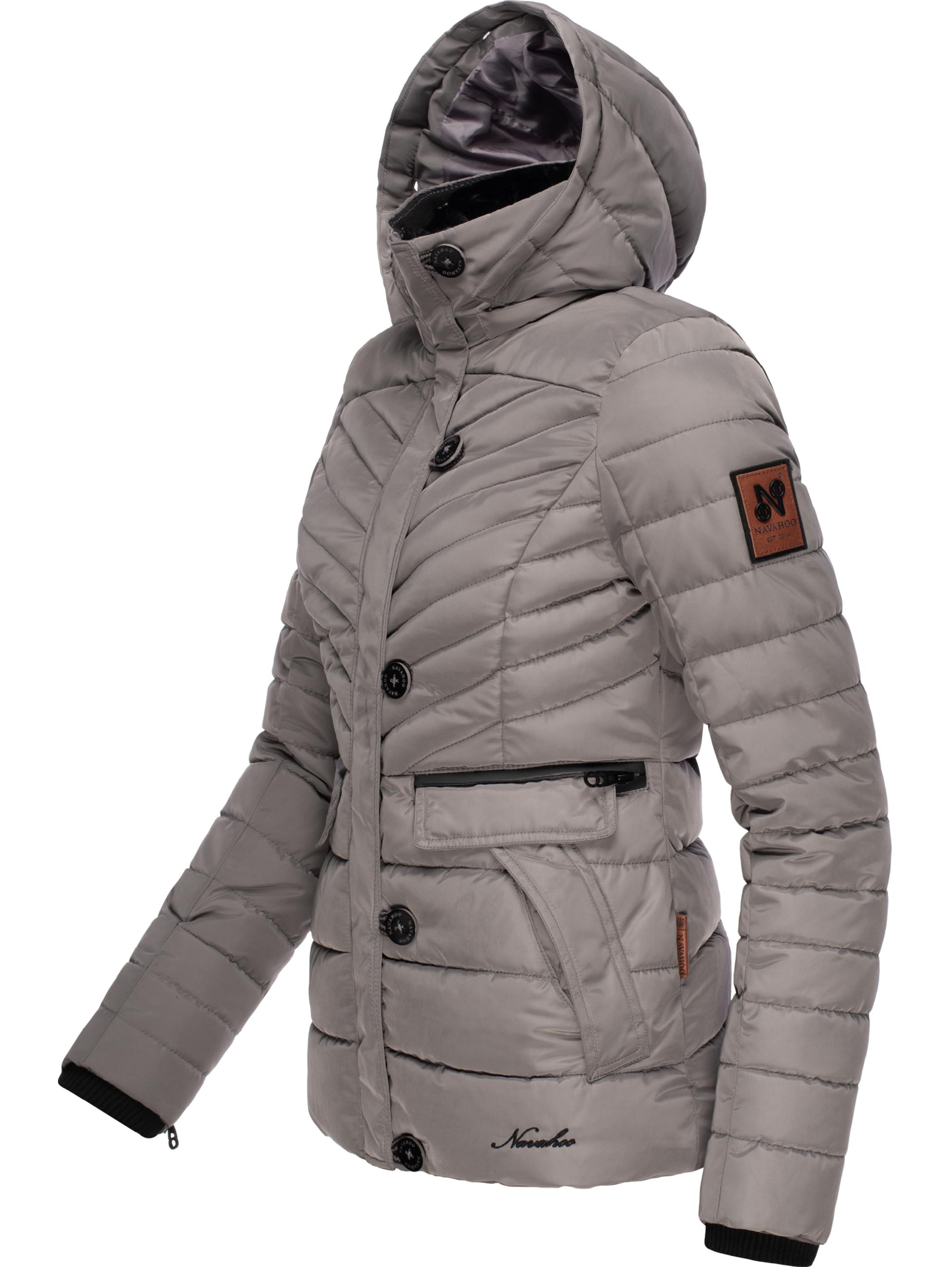 Winter Steppjacke mit abnehmbarer Kapuze "Wisteriaa" Grey