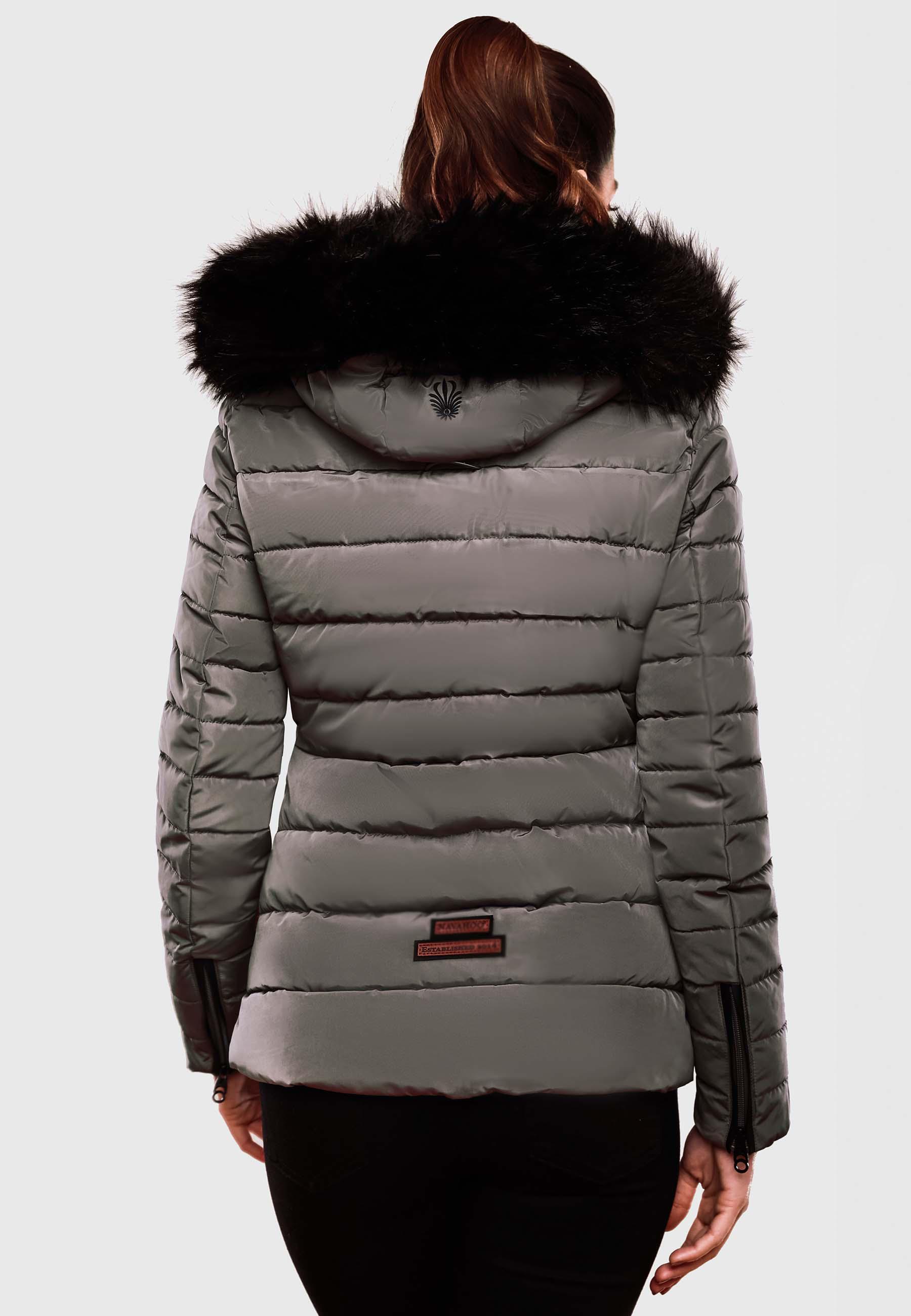 Winter Steppjacke mit abnehmbarer Kapuze "Wisteriaa" Grey