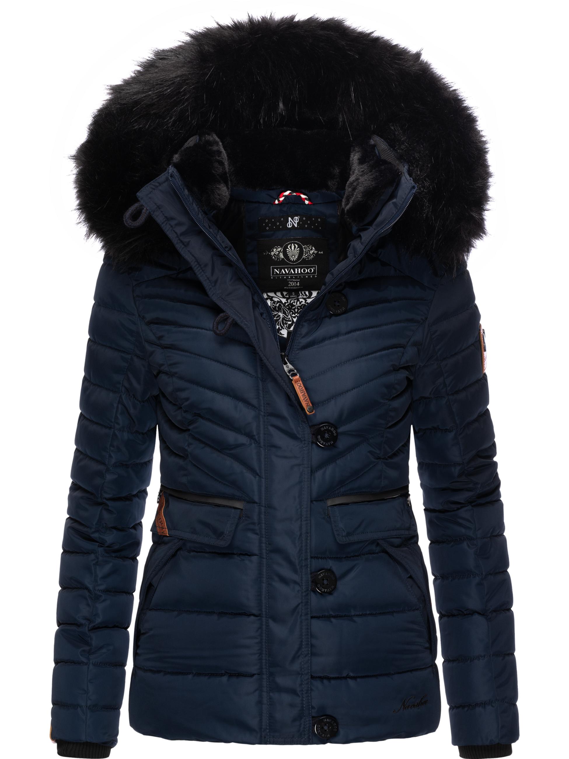 Winter Steppjacke mit abnehmbarer Kapuze "Wisteriaa" Navy