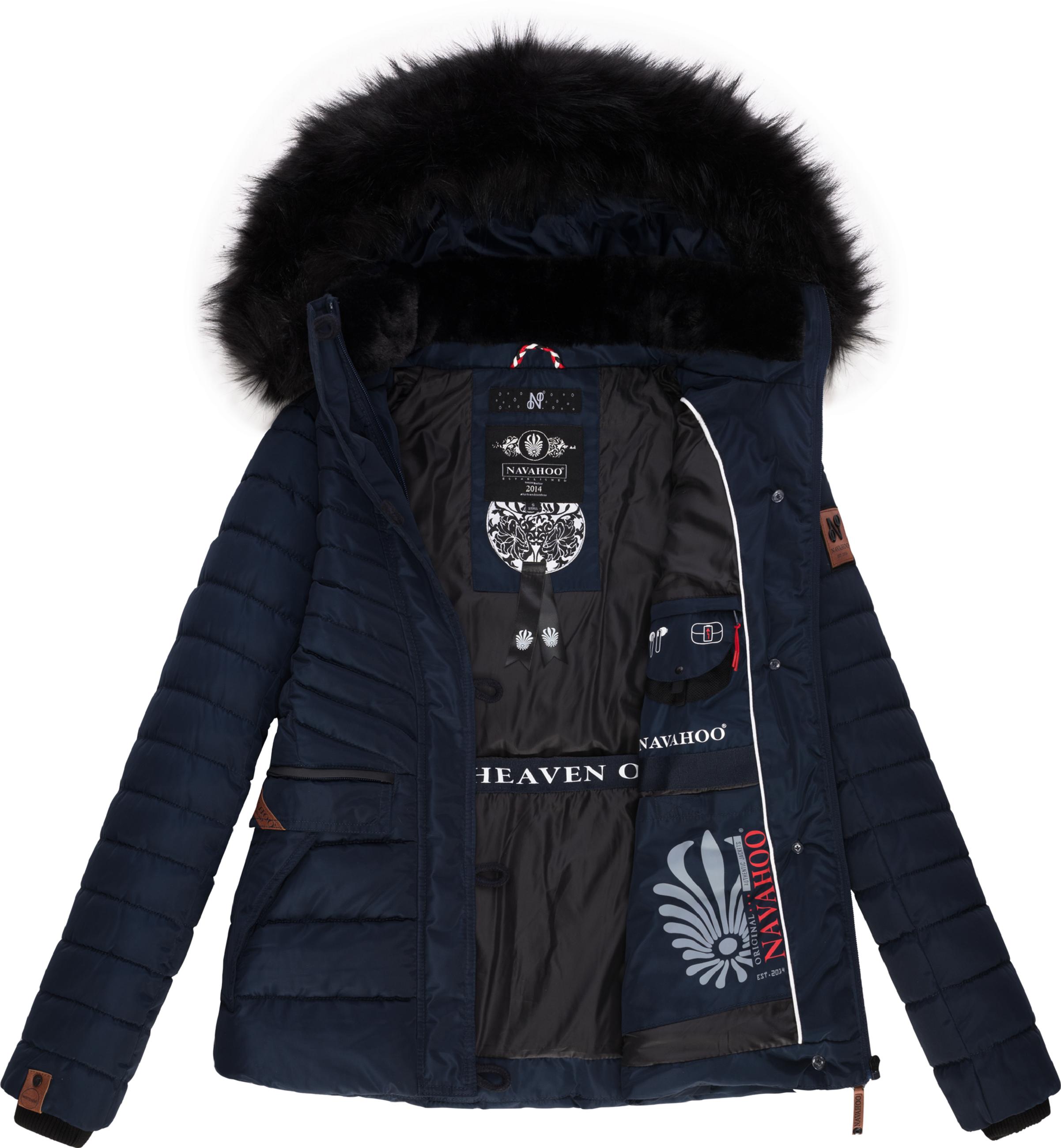 Winter Steppjacke mit abnehmbarer Kapuze "Wisteriaa" Navy