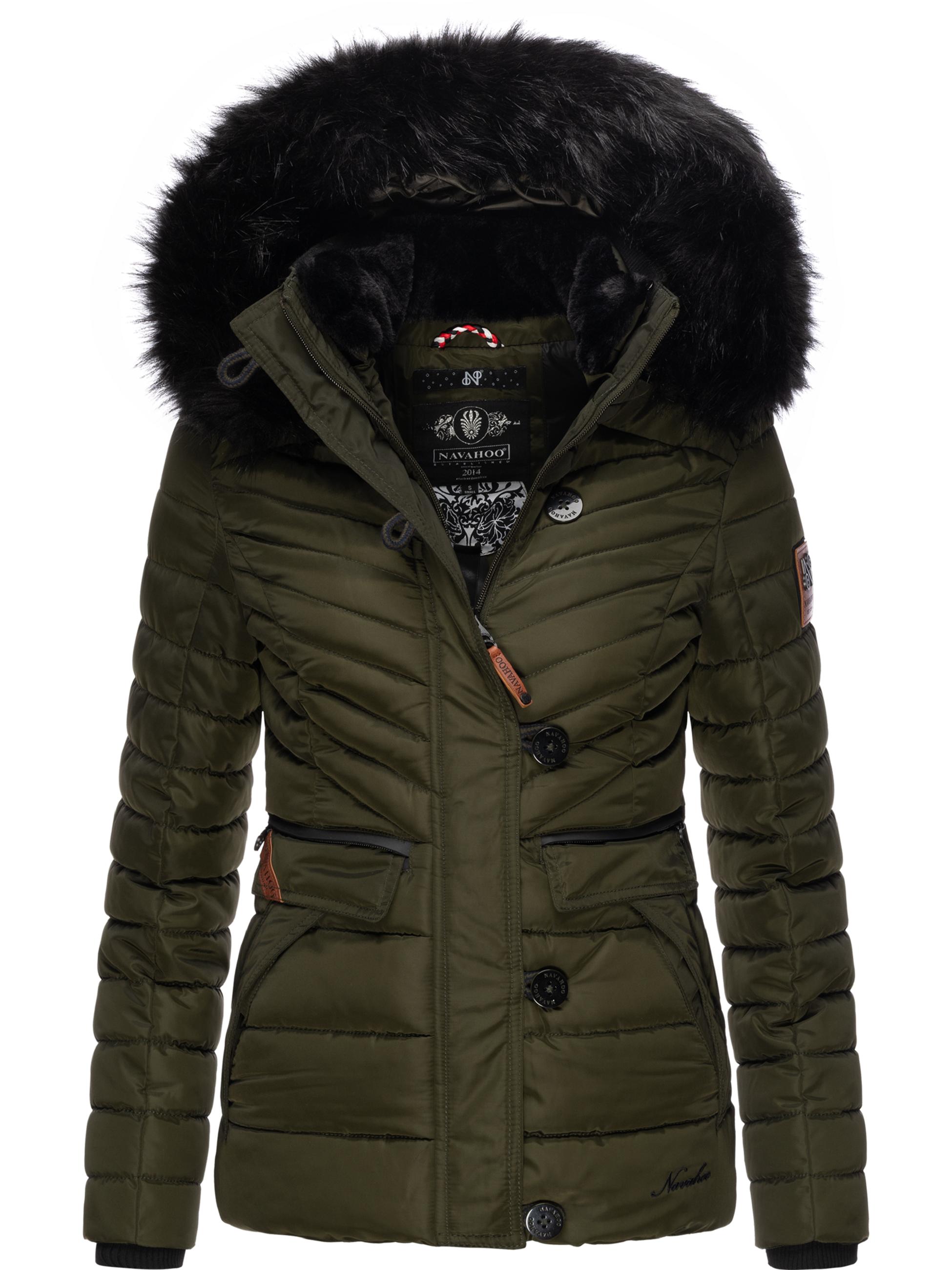 Winter Steppjacke mit abnehmbarer Kapuze "Wisteriaa" Olive