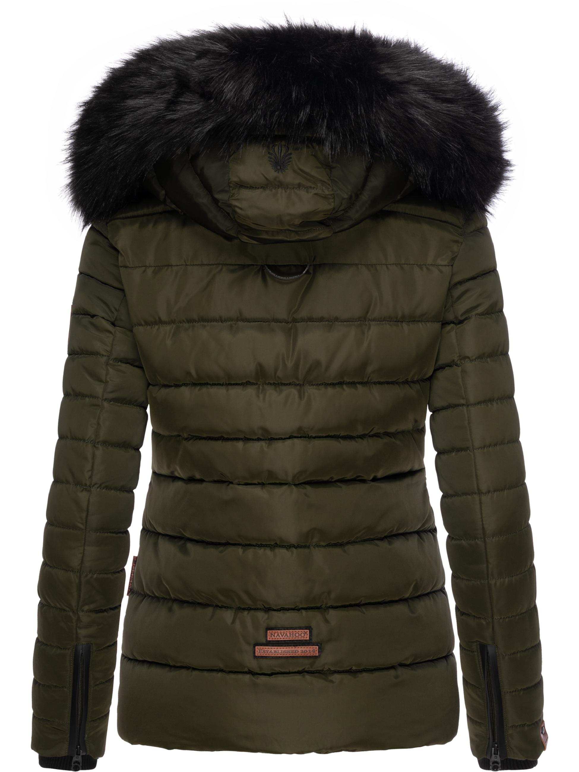 Winter Steppjacke mit abnehmbarer Kapuze "Wisteriaa" Olive