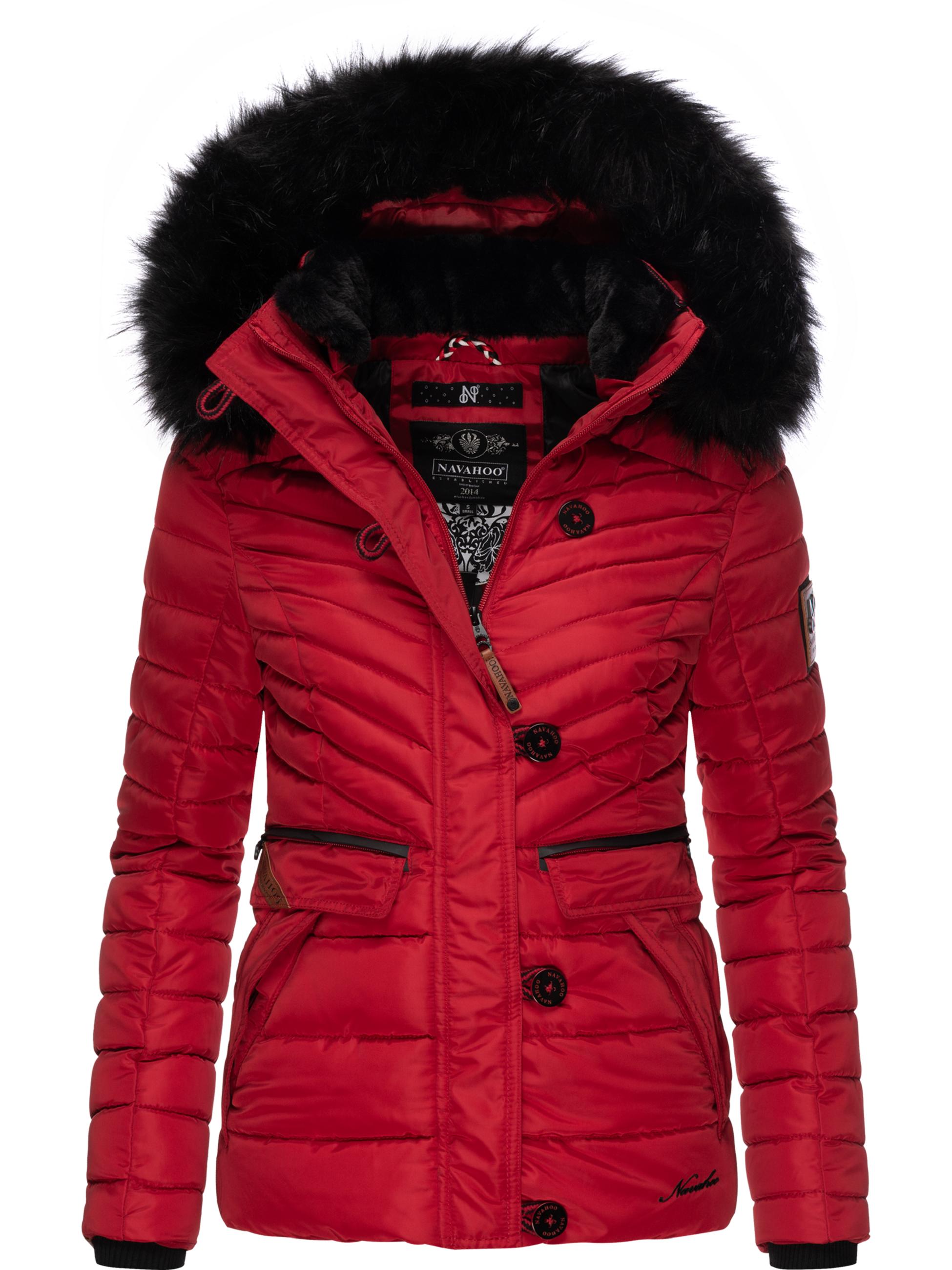 Winter Steppjacke mit abnehmbarer Kapuze "Wisteriaa" Red