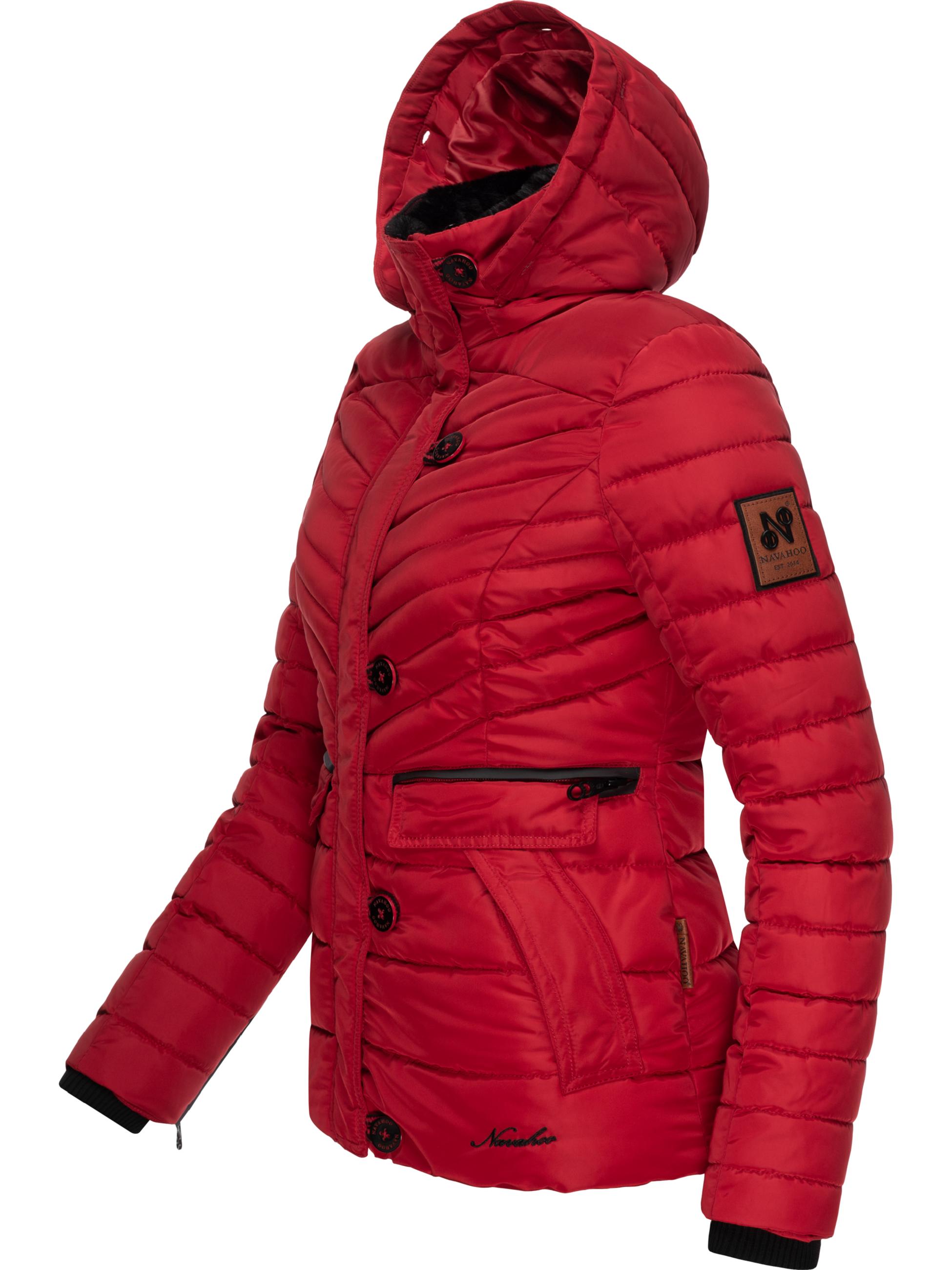 Winter Steppjacke mit abnehmbarer Kapuze "Wisteriaa" Red