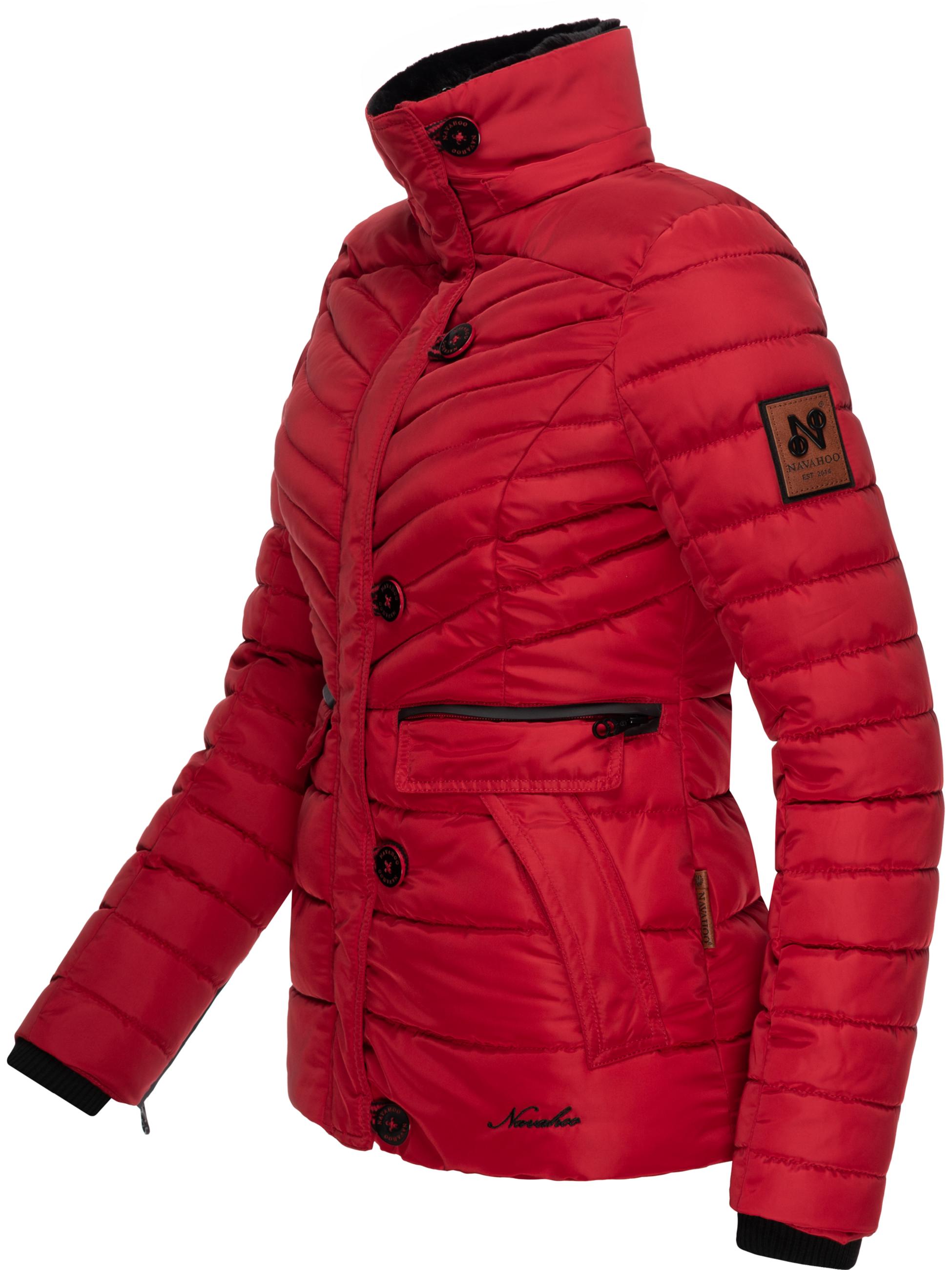 Winter Steppjacke mit abnehmbarer Kapuze "Wisteriaa" Red