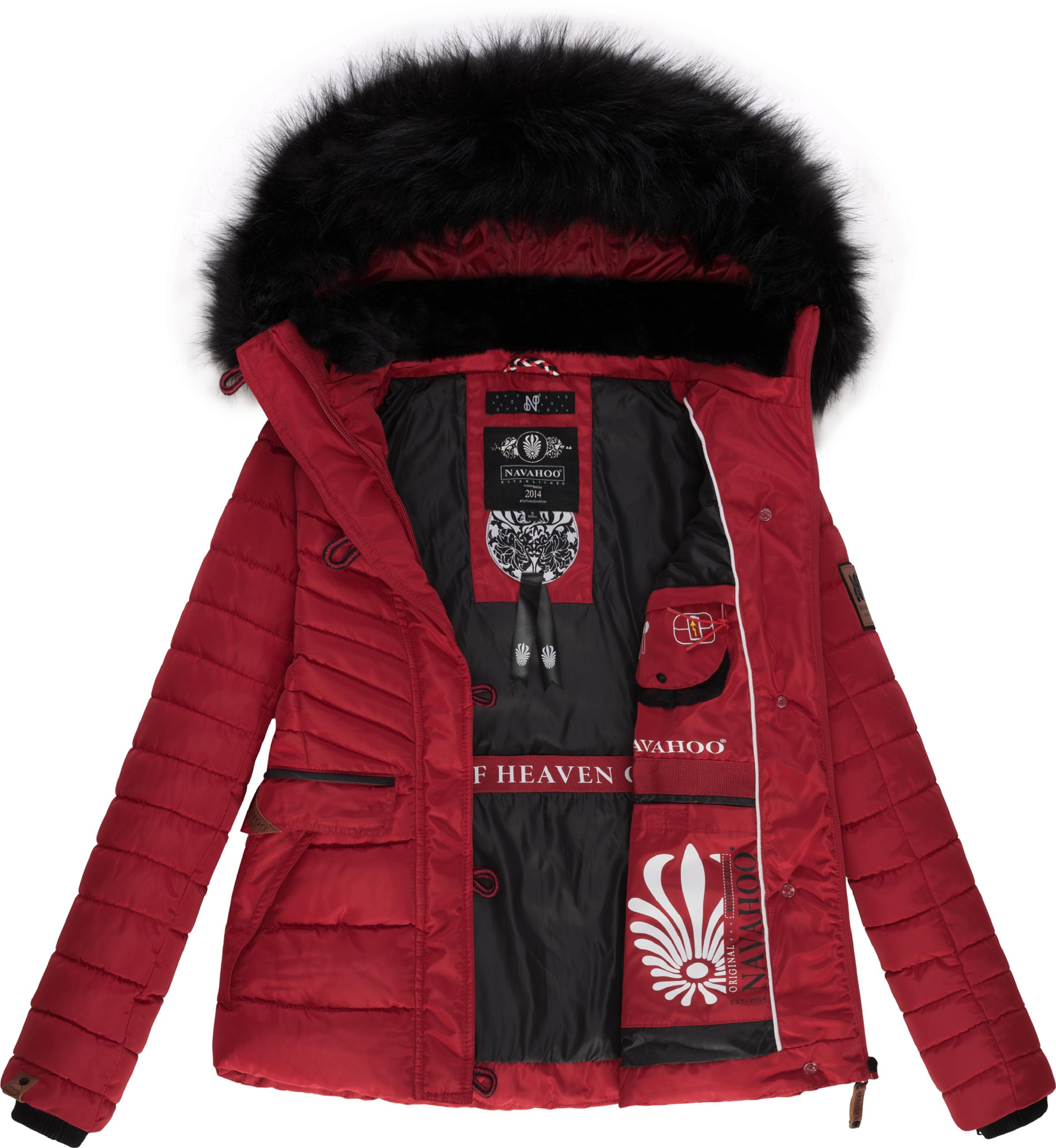 Winter Steppjacke mit abnehmbarer Kapuze "Wisteriaa" Red