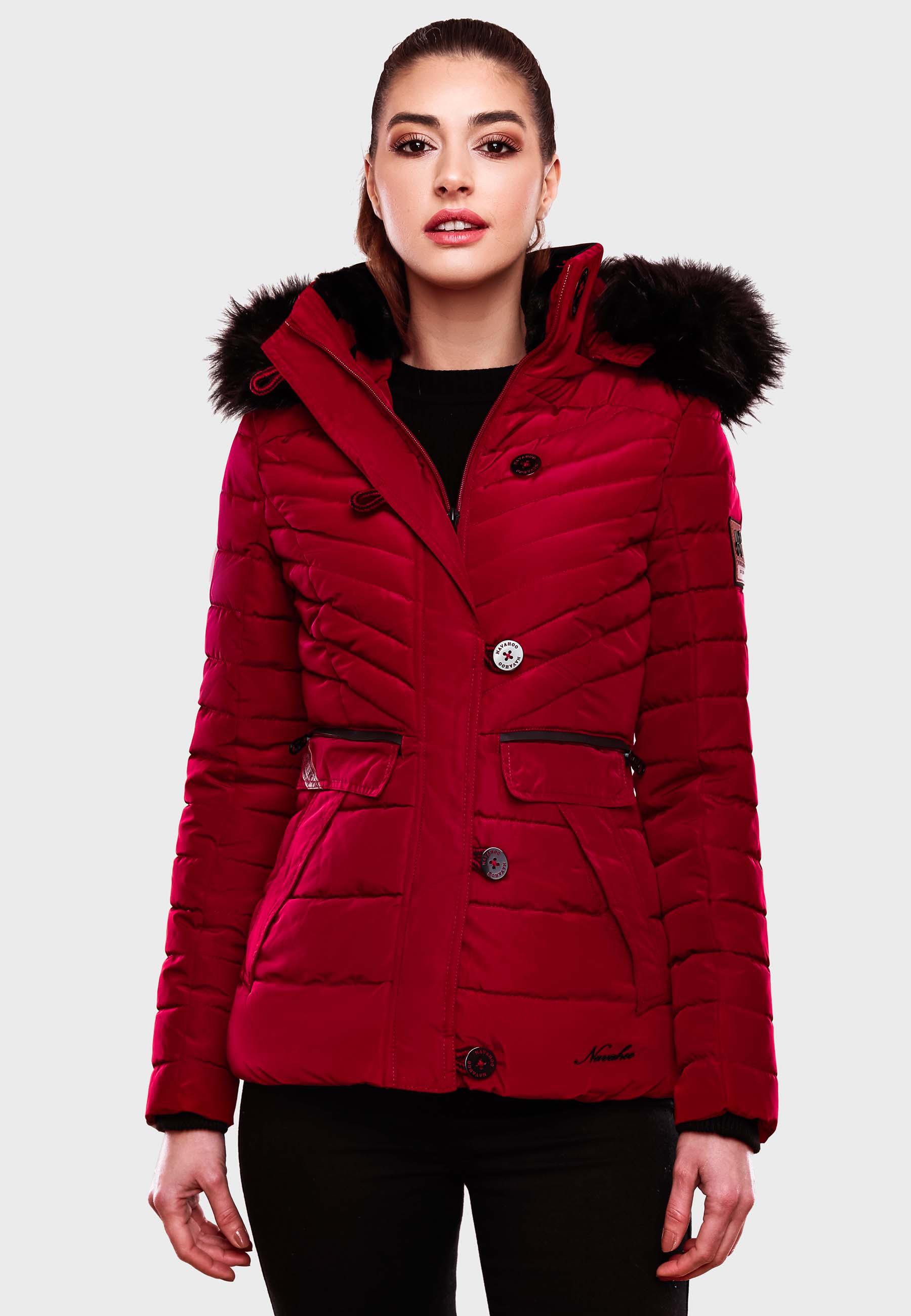 Winter Steppjacke mit abnehmbarer Kapuze "Wisteriaa" Red