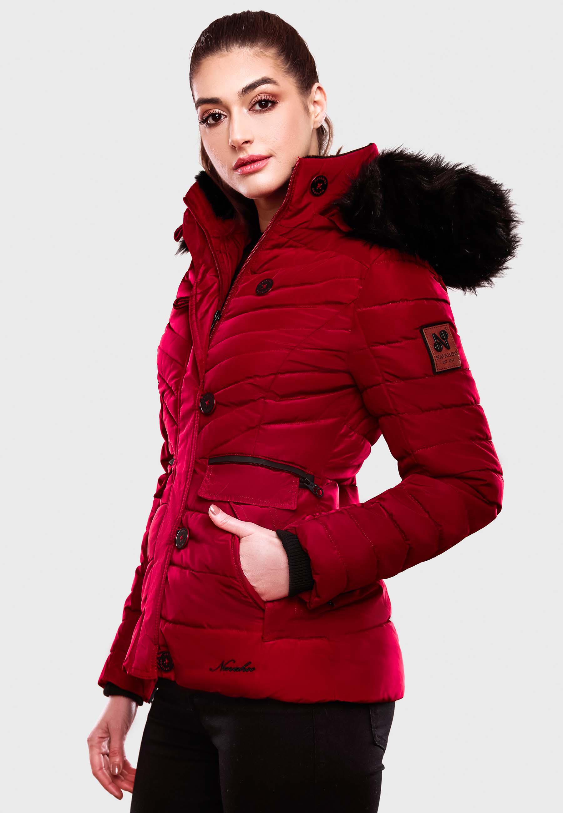 Winter Steppjacke mit abnehmbarer Kapuze "Wisteriaa" Red