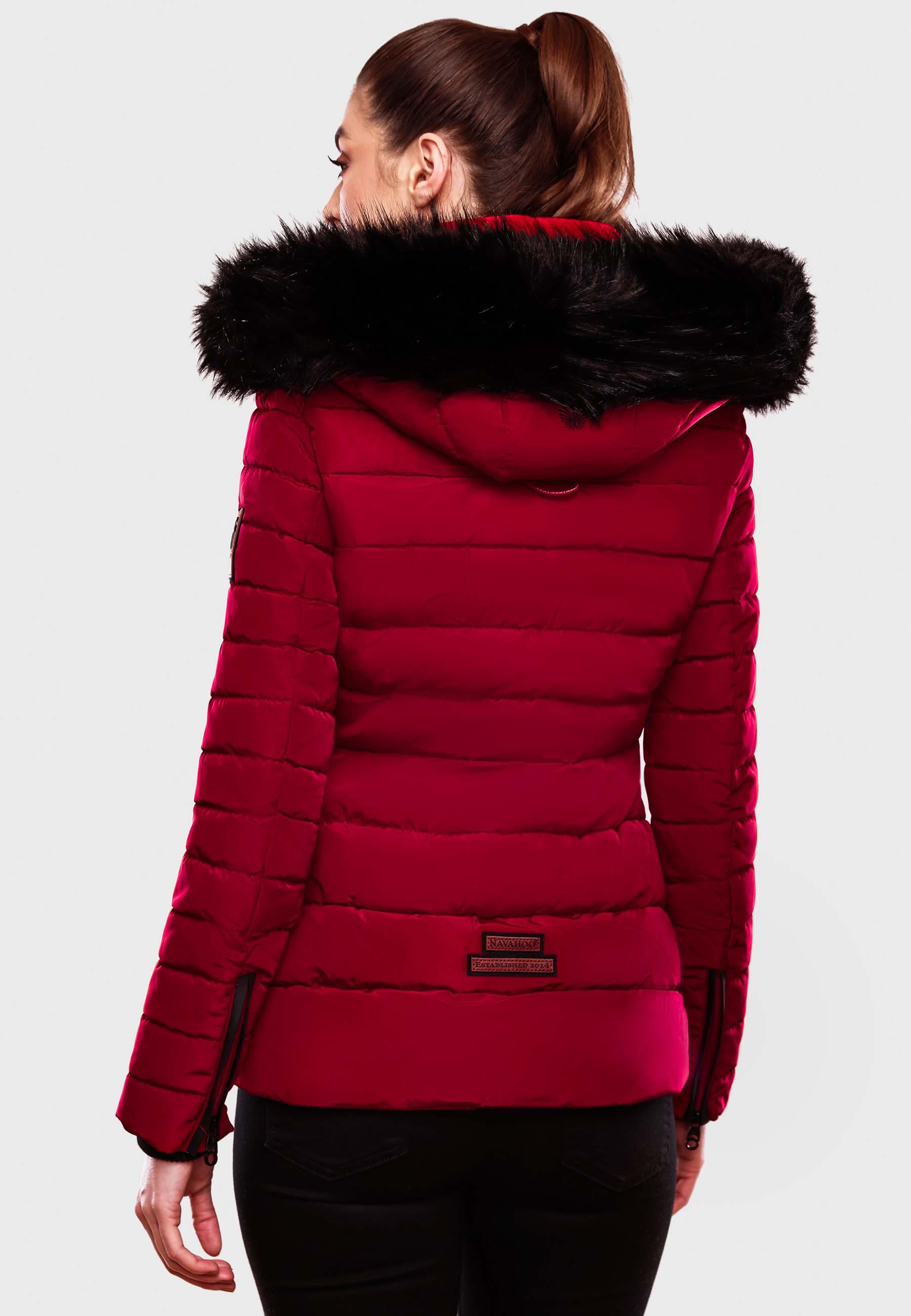 Winter Steppjacke mit abnehmbarer Kapuze "Wisteriaa" Red