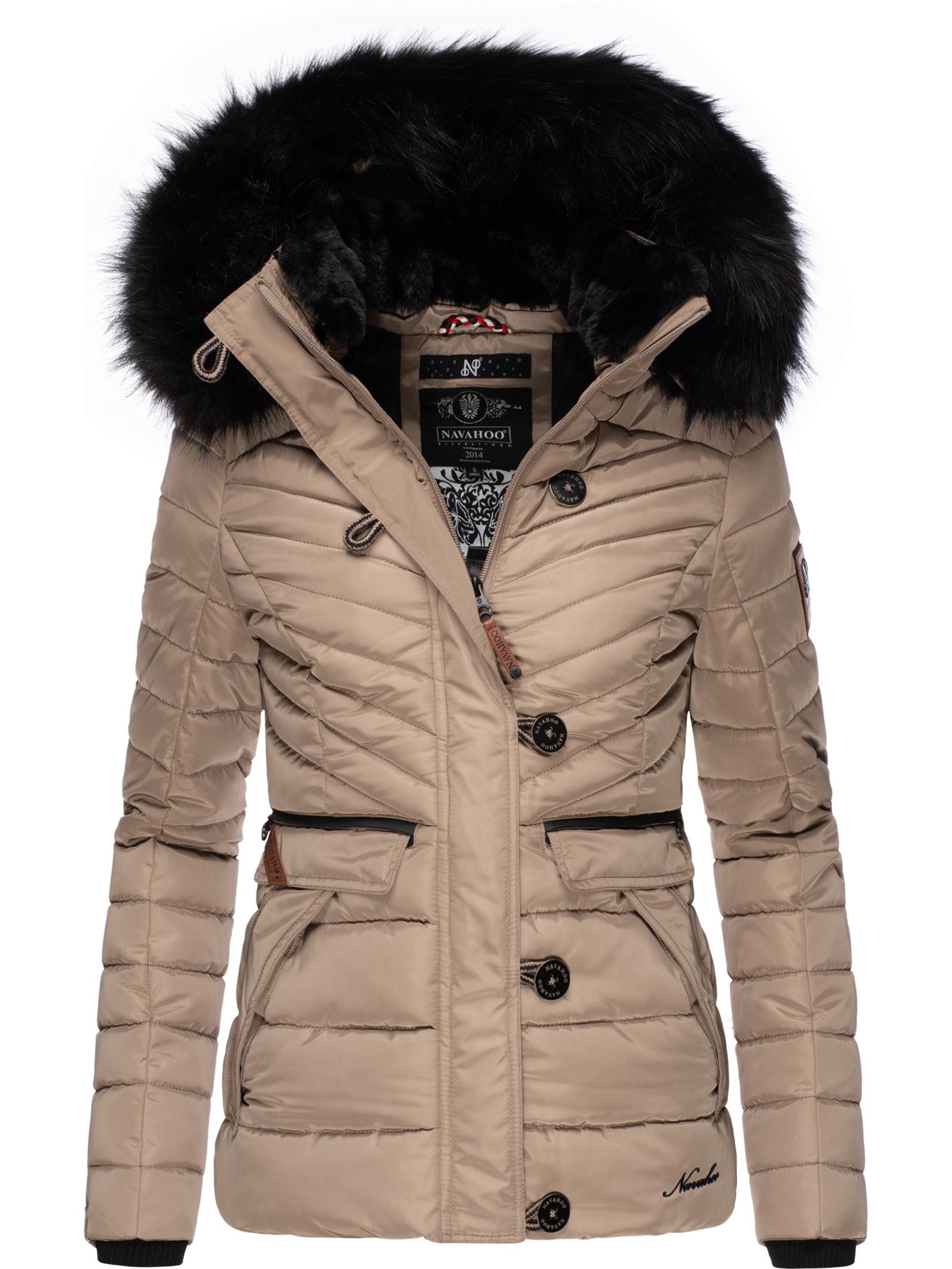 Winter Steppjacke mit abnehmbarer Kapuze "Wisteriaa" Taupe Grey