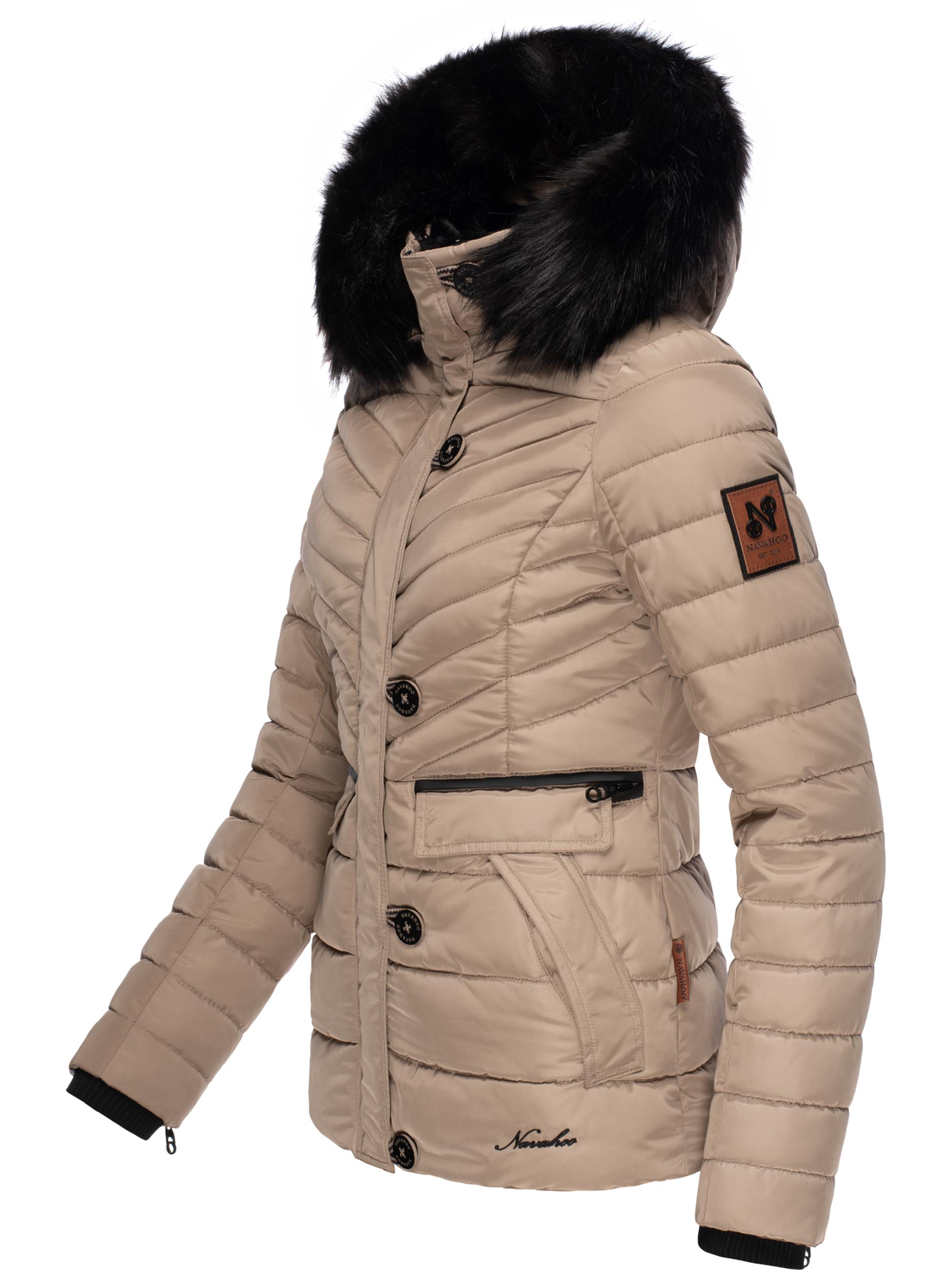 Winter Steppjacke mit abnehmbarer Kapuze "Wisteriaa" Taupe Grey