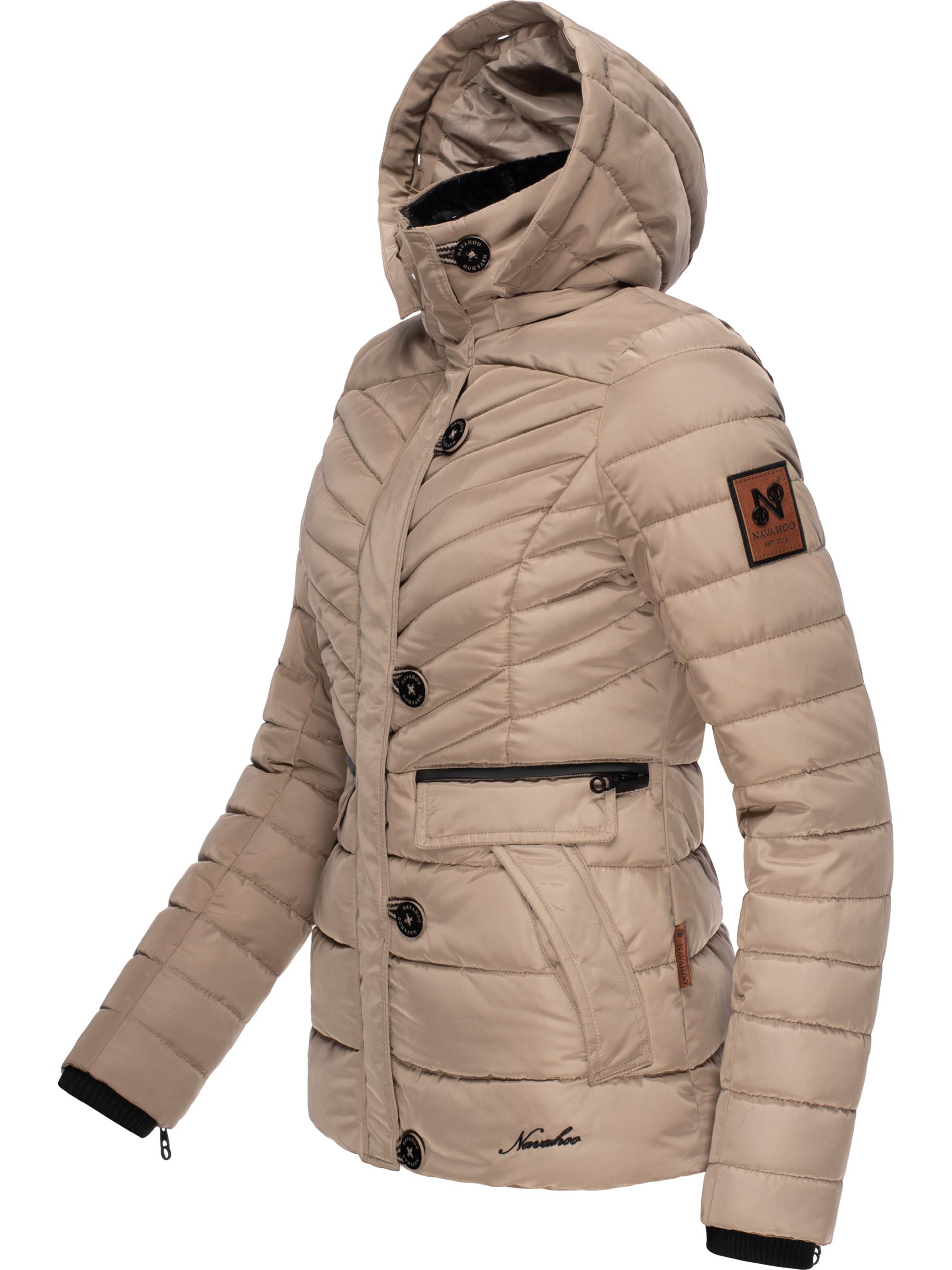 Winter Steppjacke mit abnehmbarer Kapuze "Wisteriaa" Taupe Grey