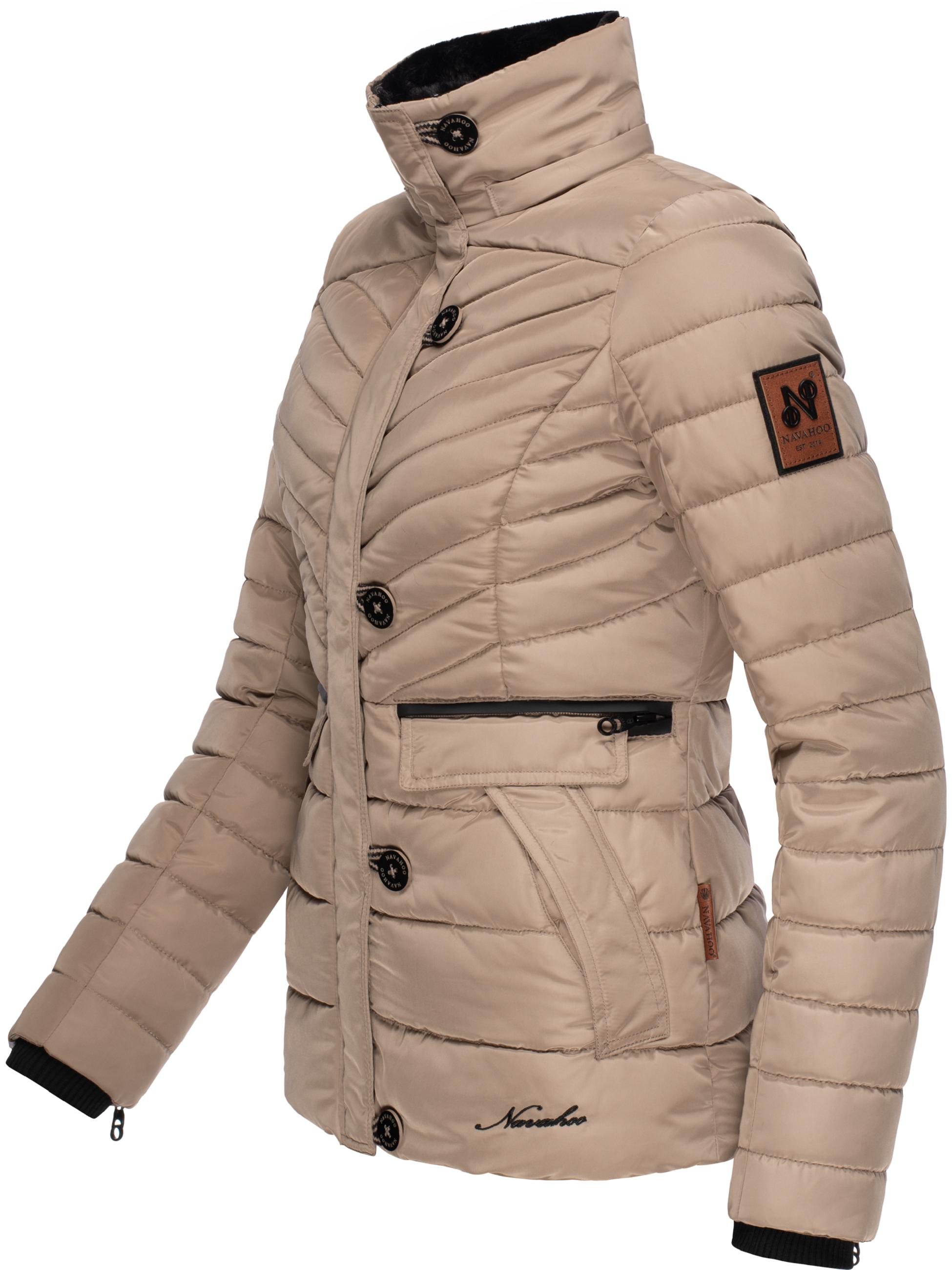 Winter Steppjacke mit abnehmbarer Kapuze "Wisteriaa" Taupe Grey