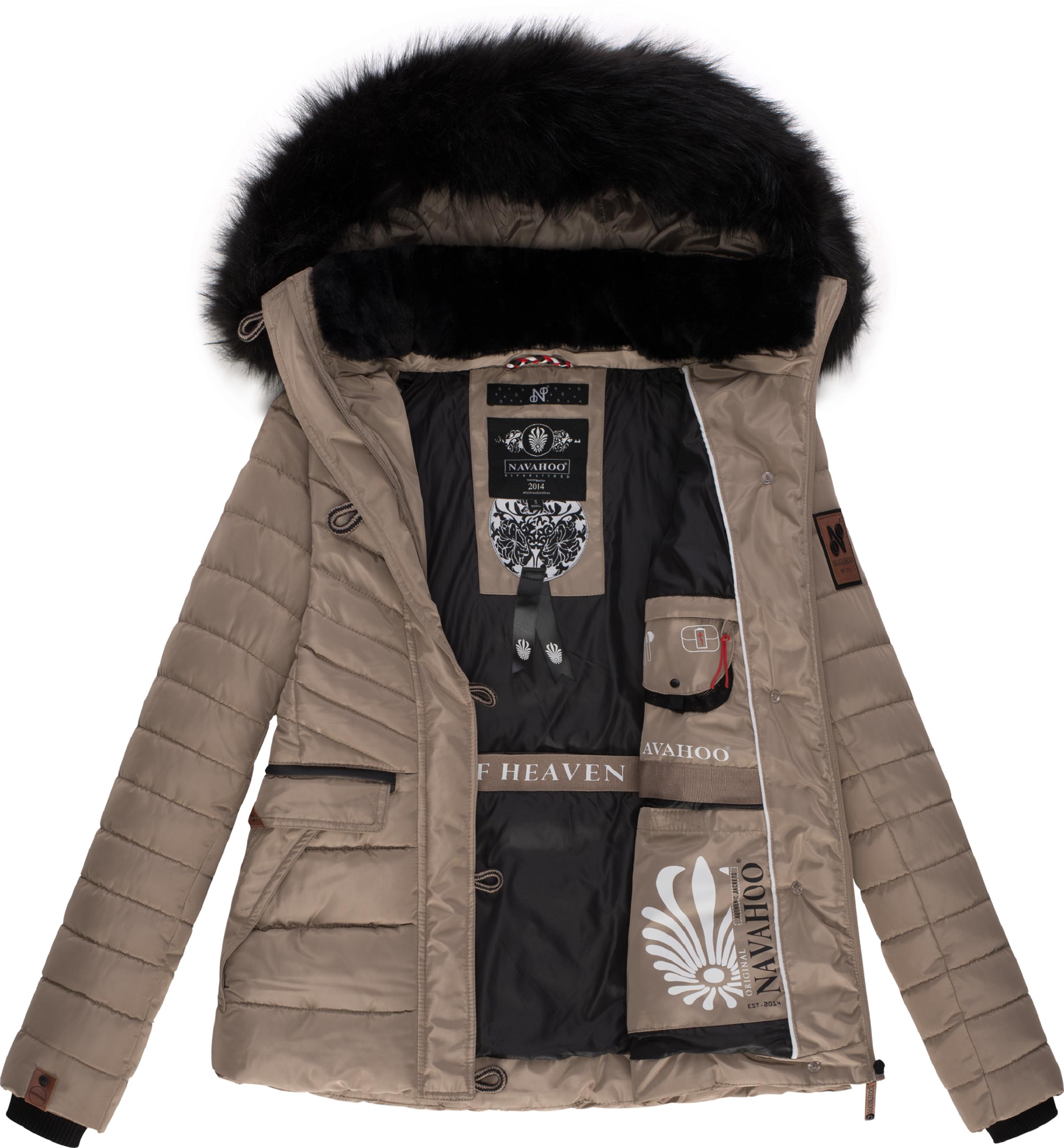 Winter Steppjacke mit abnehmbarer Kapuze "Wisteriaa" Taupe Grey