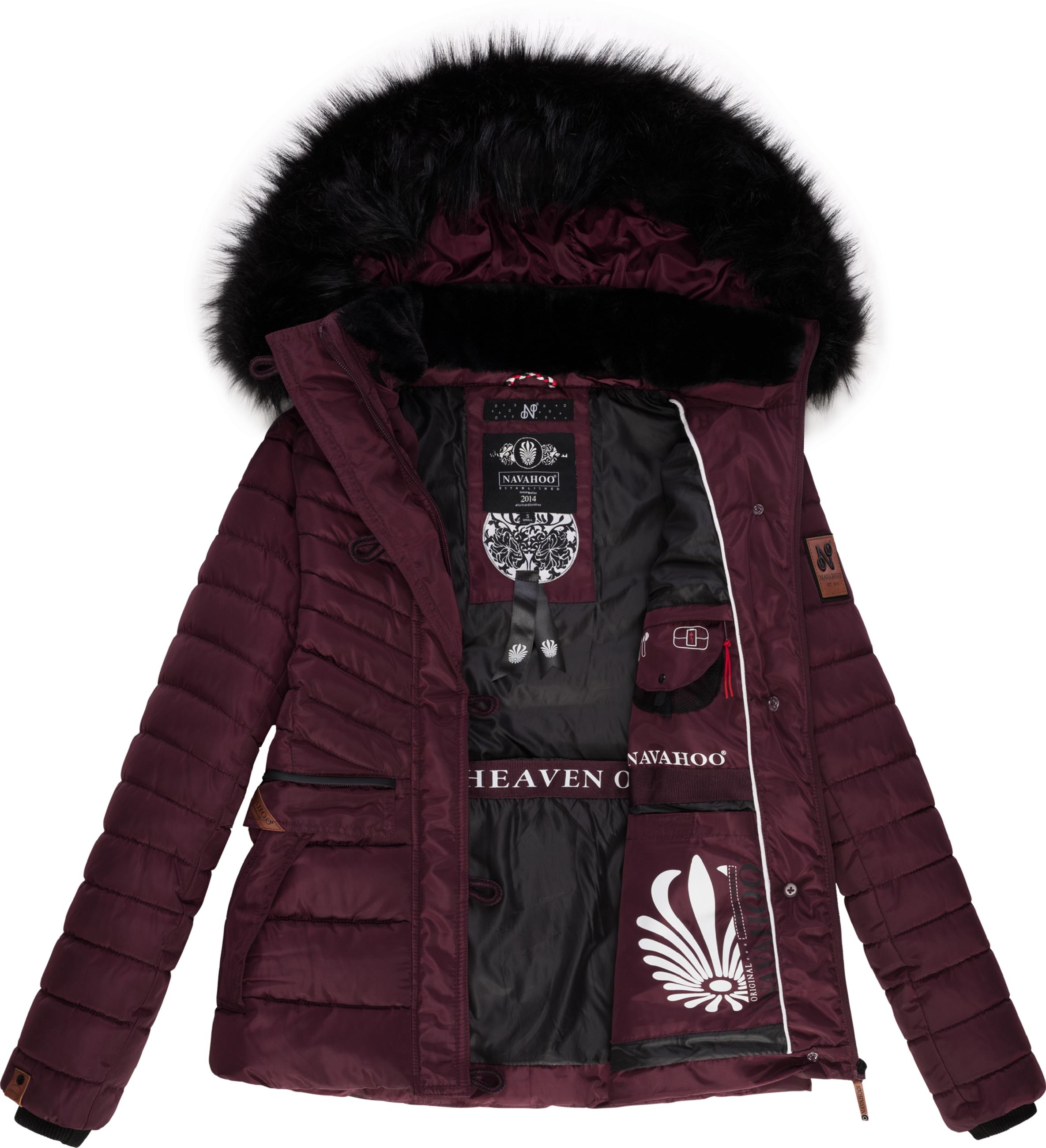 Winter Steppjacke mit abnehmbarer Kapuze "Wisteriaa" Wine