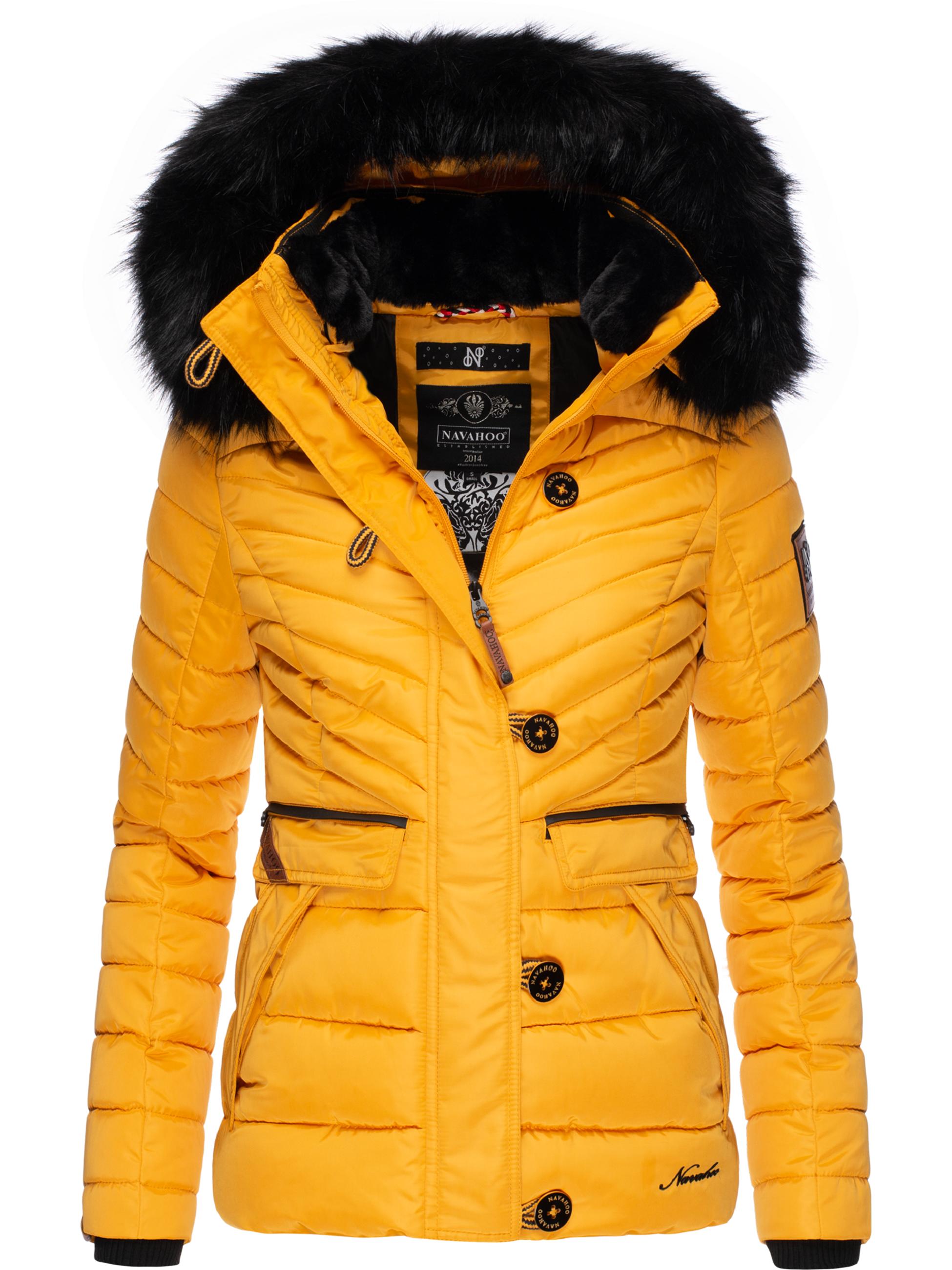 Winter Steppjacke mit abnehmbarer Kapuze "Wisteriaa" Yellow