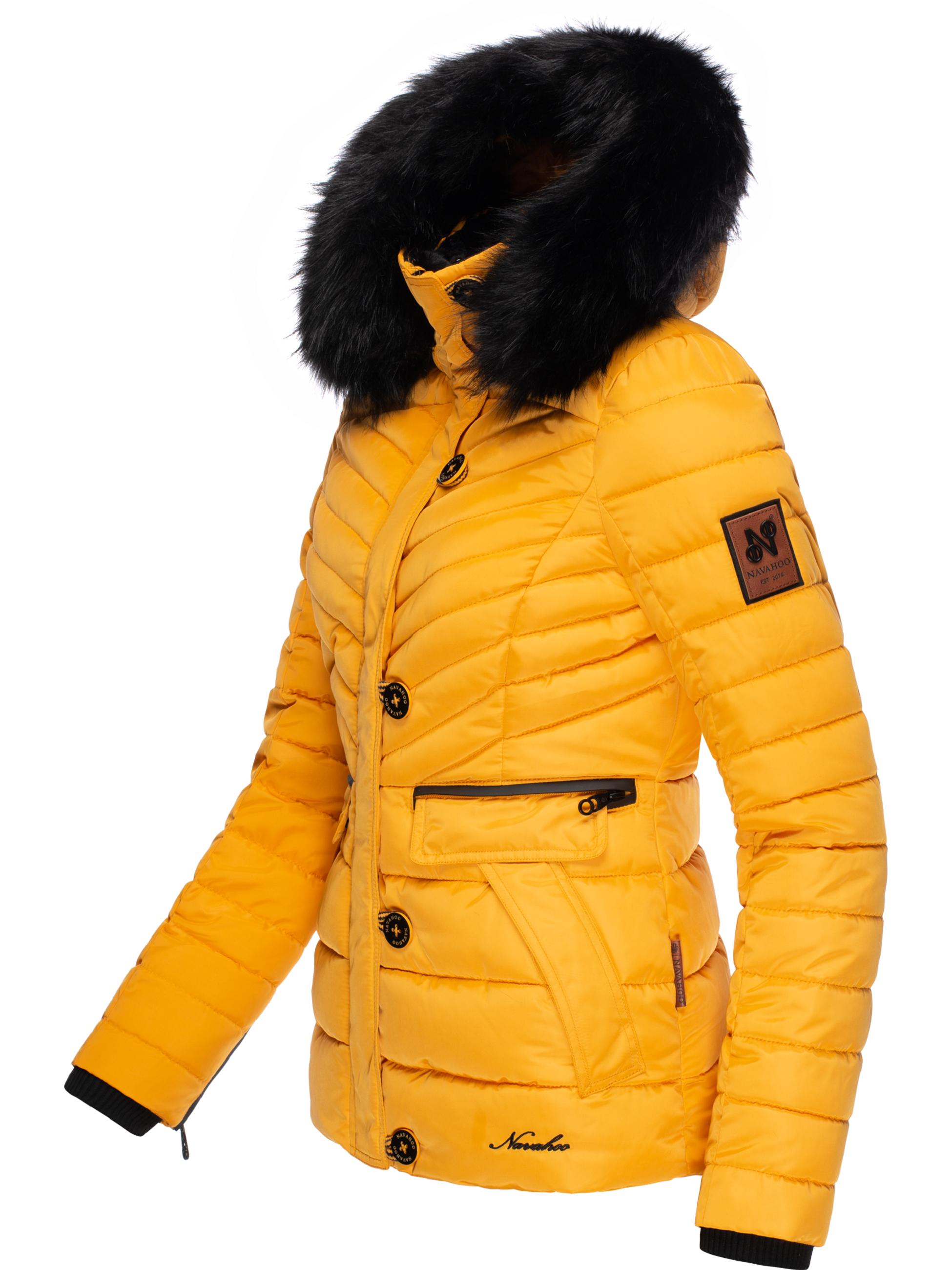 Winter Steppjacke mit abnehmbarer Kapuze "Wisteriaa" Yellow