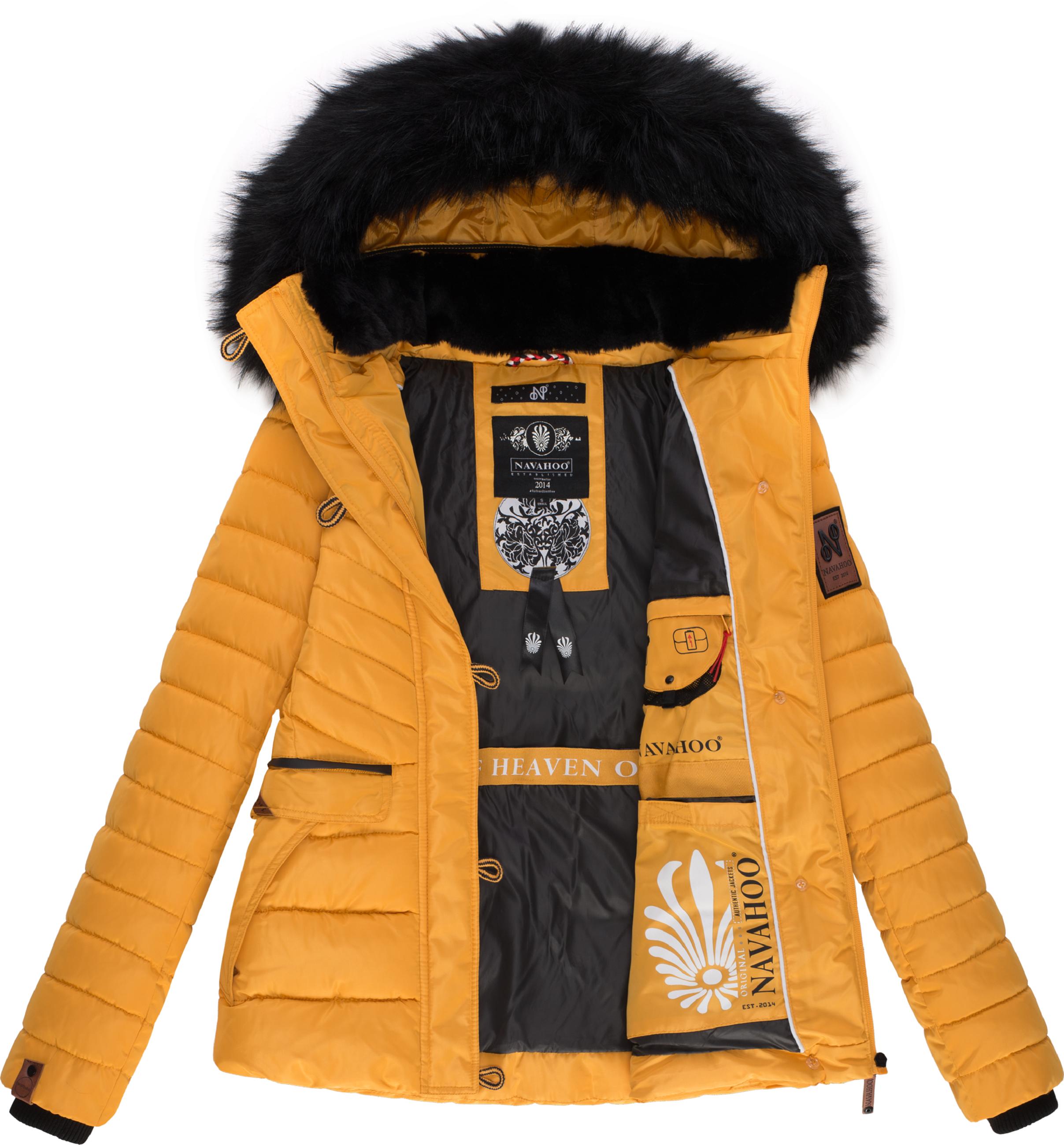 Winter Steppjacke mit abnehmbarer Kapuze "Wisteriaa" Yellow