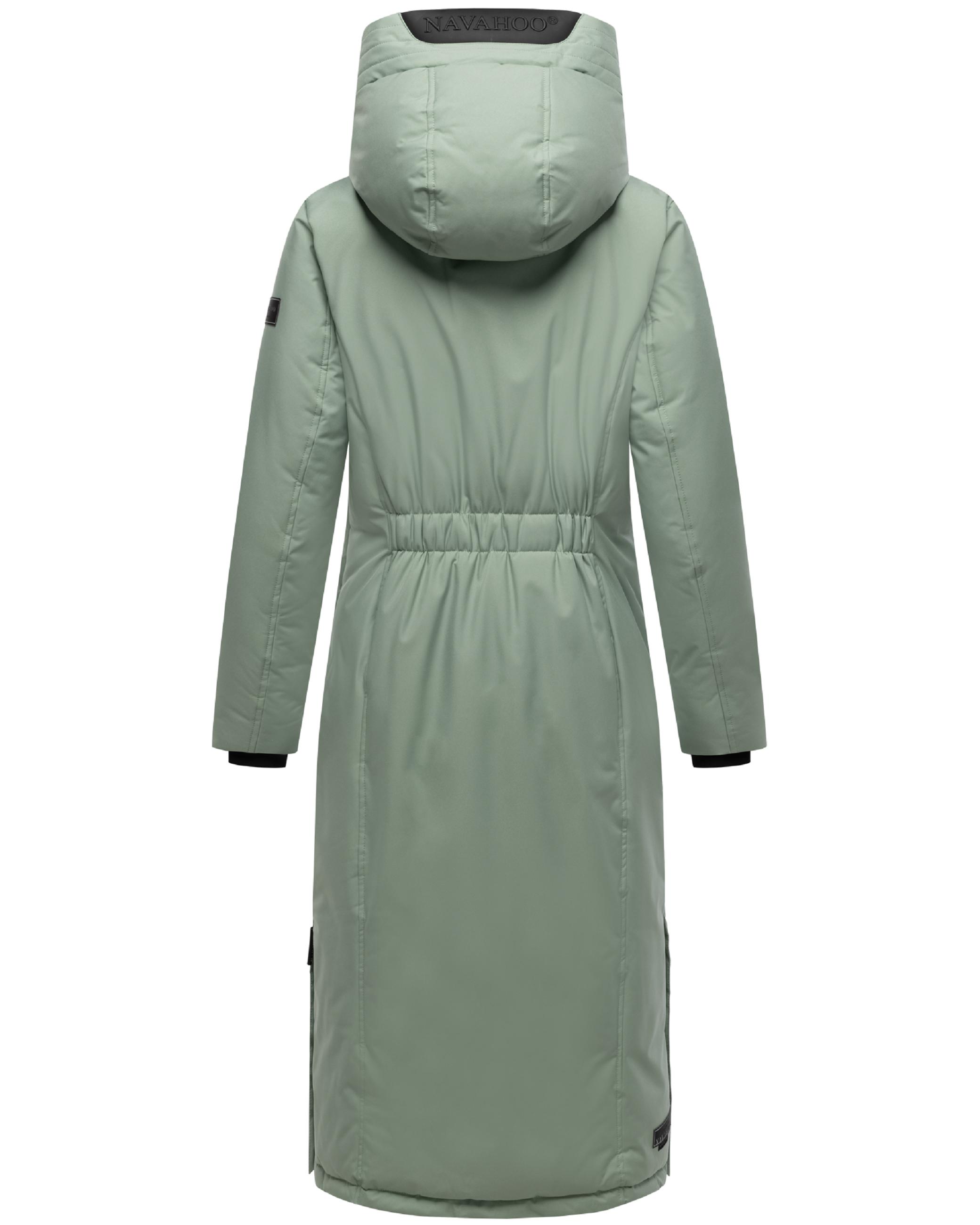 Extralanger Wintermantel mit Kapuze "Wolkenfrost XIV" Smokey Mint