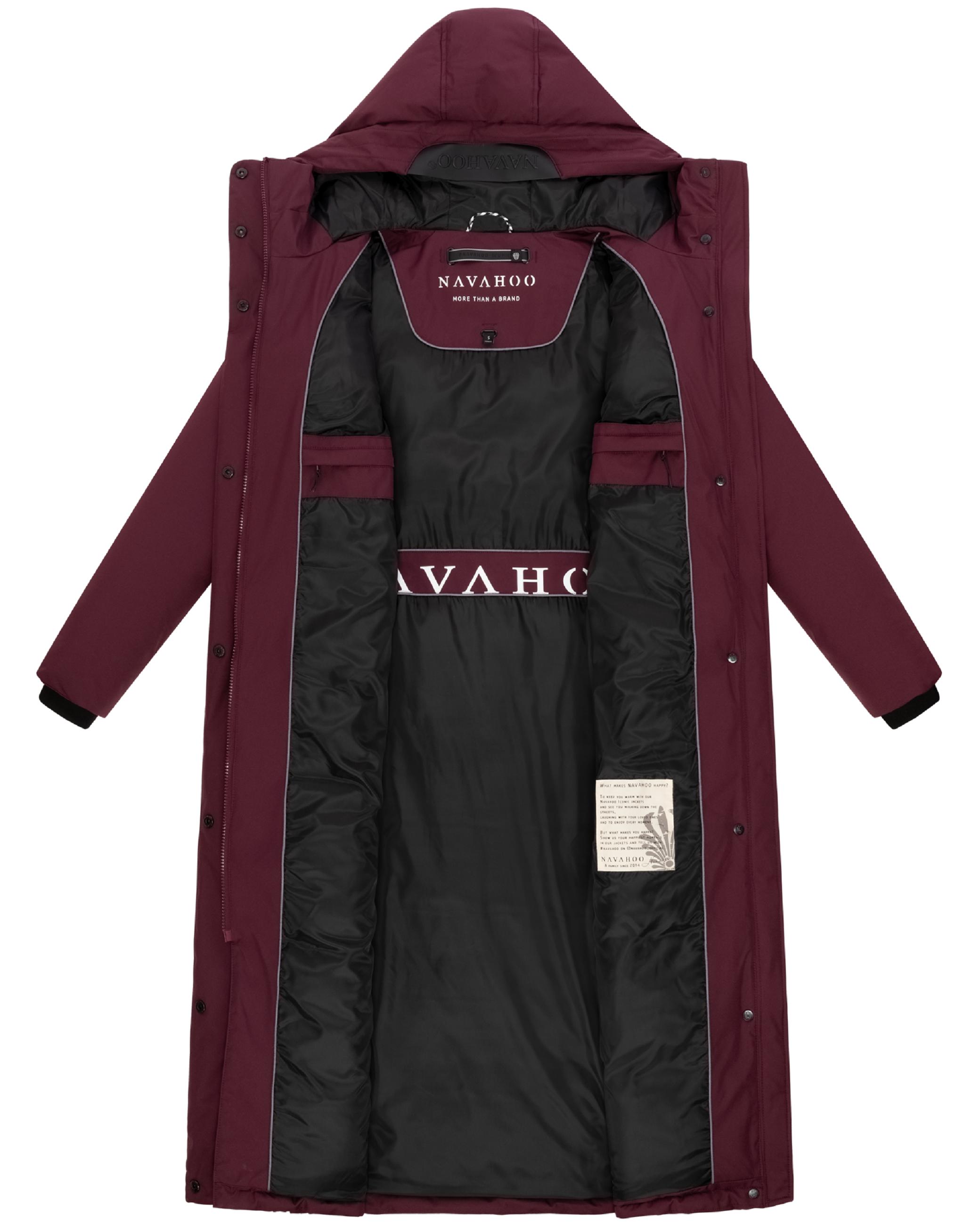 Extralanger Wintermantel mit Kapuze "Wolkenfrost XIV" Wine