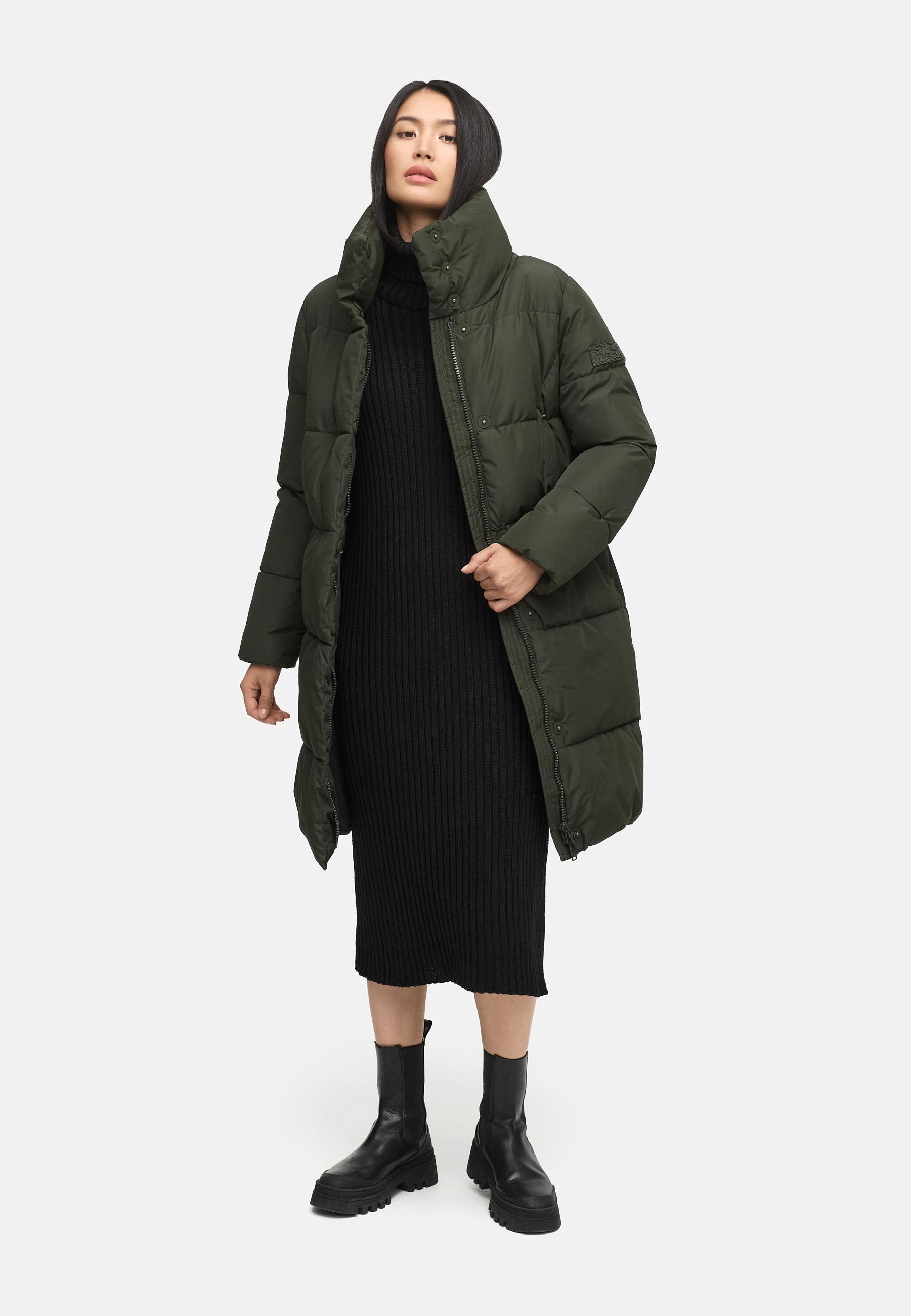 Winter Steppmantel "Wolkenkuss 14" Dark Olive