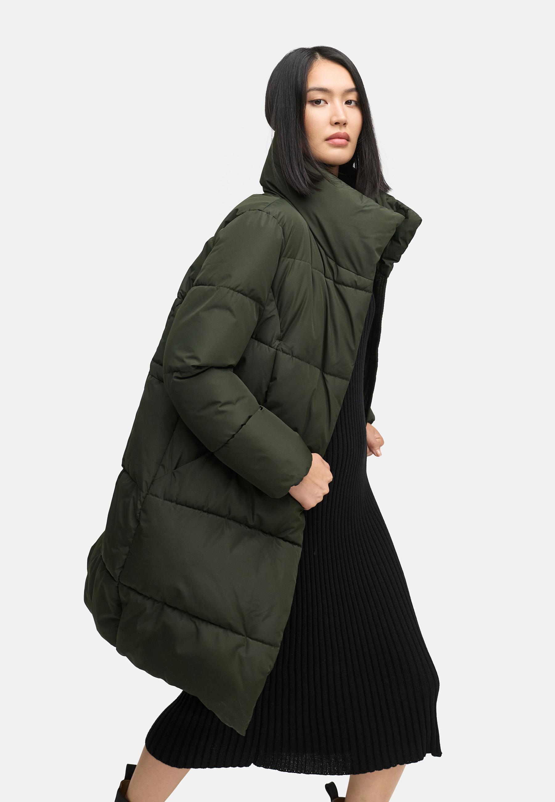 Winter Steppmantel "Wolkenkuss 14" Dark Olive