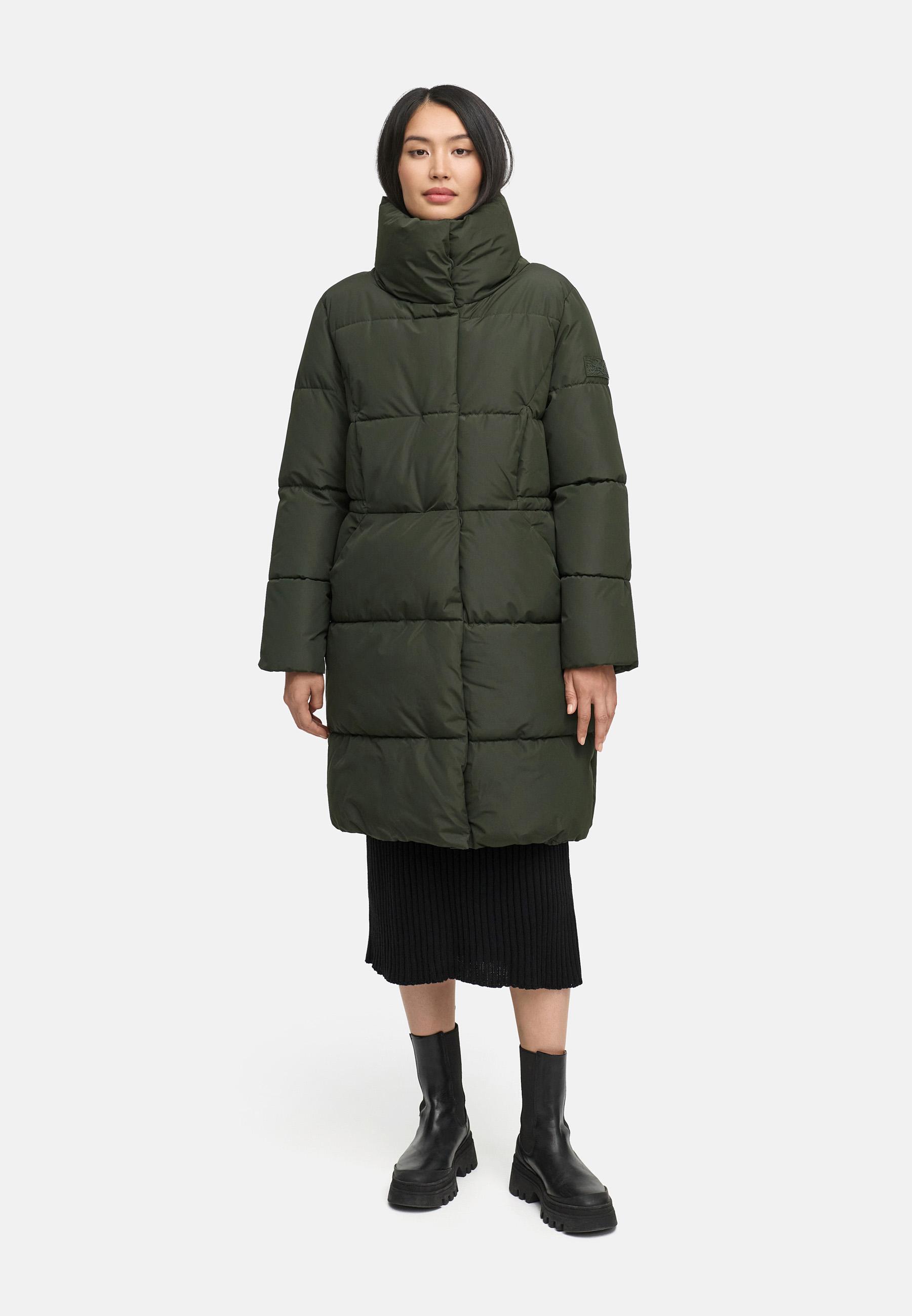 Winter Steppmantel "Wolkenkuss 14" Dark Olive