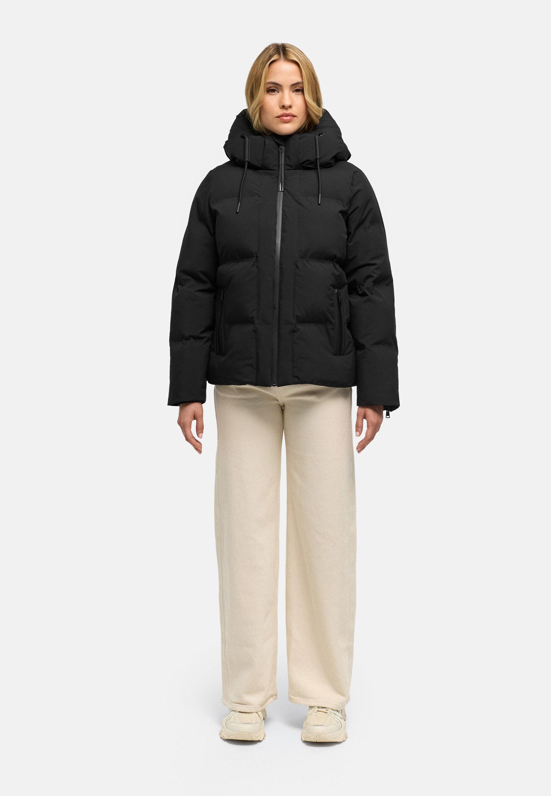 Warme Steppjacke mit verstellbarer Kapuze "Wolkentanz XIV" Black